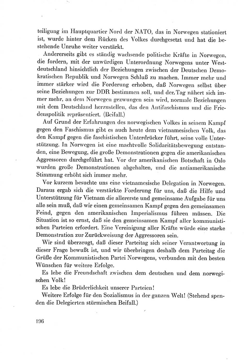 Protokoll der Verhandlungen des Ⅶ. Parteitages der Sozialistischen Einheitspartei Deutschlands (SED) [Deutsche Demokratische Republik (DDR)] 1967, Band Ⅱ, Seite 196 (Prot. Verh. Ⅶ. PT SED DDR 1967, Bd. Ⅱ, S. 196)