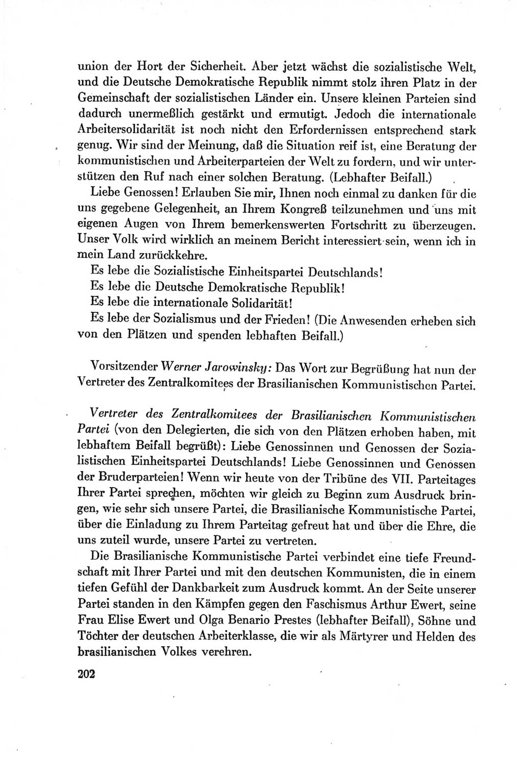Protokoll der Verhandlungen des Ⅶ. Parteitages der Sozialistischen Einheitspartei Deutschlands (SED) [Deutsche Demokratische Republik (DDR)] 1967, Band Ⅱ, Seite 202 (Prot. Verh. Ⅶ. PT SED DDR 1967, Bd. Ⅱ, S. 202)