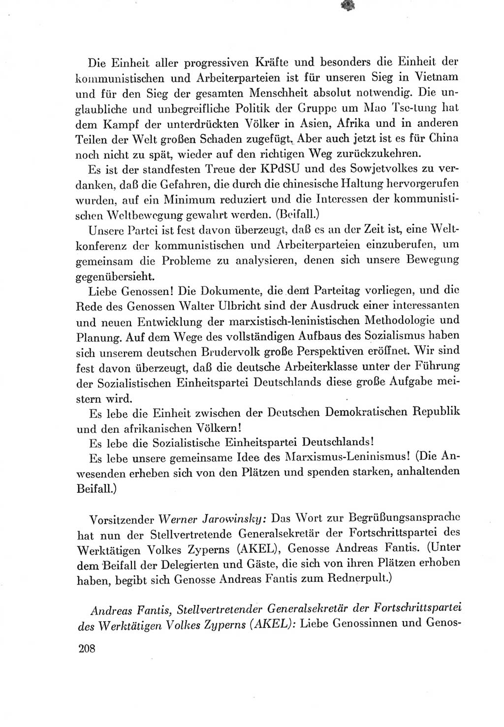 Protokoll der Verhandlungen des Ⅶ. Parteitages der Sozialistischen Einheitspartei Deutschlands (SED) [Deutsche Demokratische Republik (DDR)] 1967, Band Ⅱ, Seite 208 (Prot. Verh. Ⅶ. PT SED DDR 1967, Bd. Ⅱ, S. 208)