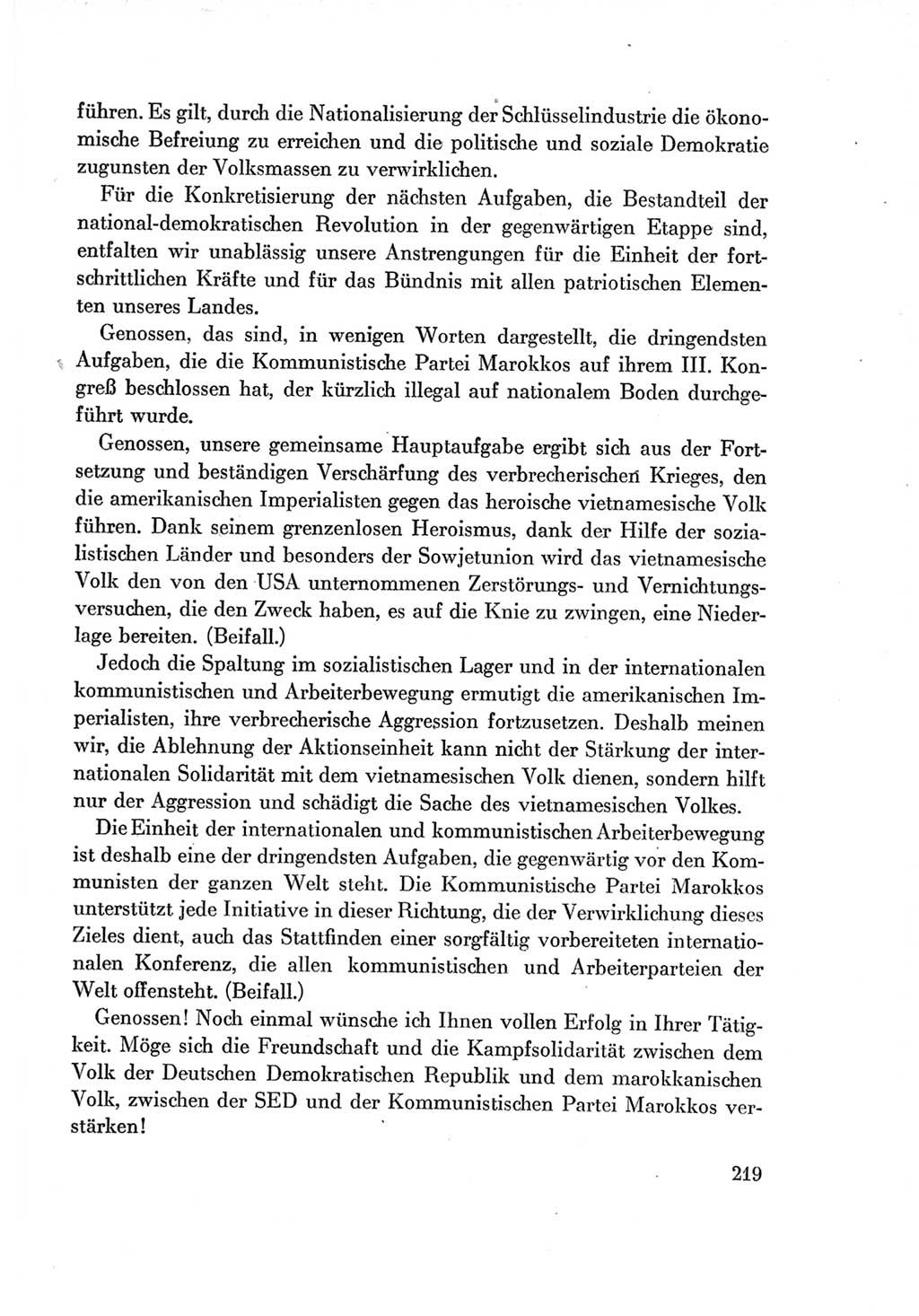 Protokoll der Verhandlungen des Ⅶ. Parteitages der Sozialistischen Einheitspartei Deutschlands (SED) [Deutsche Demokratische Republik (DDR)] 1967, Band Ⅱ, Seite 219 (Prot. Verh. Ⅶ. PT SED DDR 1967, Bd. Ⅱ, S. 219)