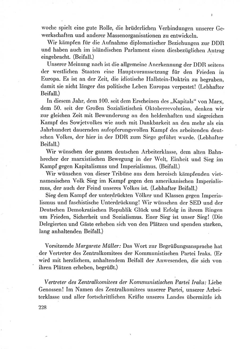 Protokoll der Verhandlungen des Ⅶ. Parteitages der Sozialistischen Einheitspartei Deutschlands (SED) [Deutsche Demokratische Republik (DDR)] 1967, Band Ⅱ, Seite 228 (Prot. Verh. Ⅶ. PT SED DDR 1967, Bd. Ⅱ, S. 228)