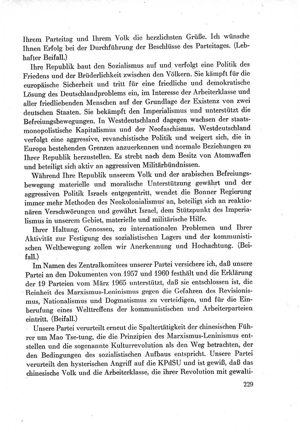 Protokoll der Verhandlungen des Ⅶ. Parteitages der Sozialistischen Einheitspartei Deutschlands (SED) [Deutsche Demokratische Republik (DDR)] 1967, Band Ⅱ, Seite 229 (Prot. Verh. Ⅶ. PT SED DDR 1967, Bd. Ⅱ, S. 229)