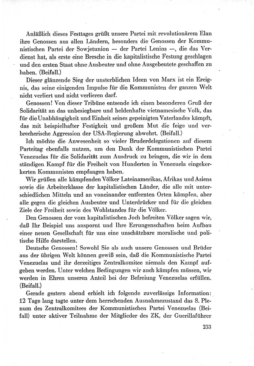 Protokoll der Verhandlungen des Ⅶ. Parteitages der Sozialistischen Einheitspartei Deutschlands (SED) [Deutsche Demokratische Republik (DDR)] 1967, Band Ⅱ, Seite 233 (Prot. Verh. Ⅶ. PT SED DDR 1967, Bd. Ⅱ, S. 233)