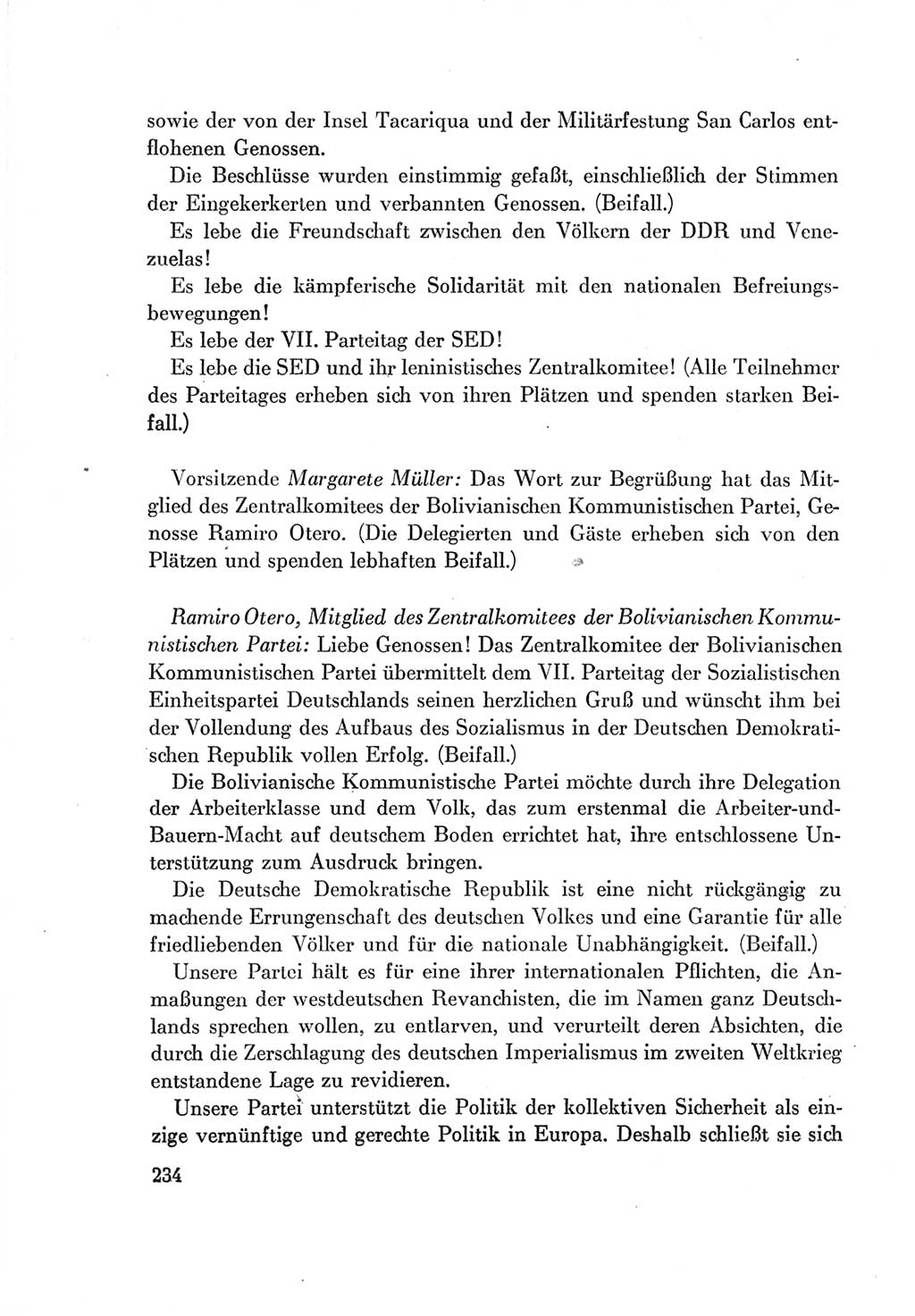 Protokoll der Verhandlungen des Ⅶ. Parteitages der Sozialistischen Einheitspartei Deutschlands (SED) [Deutsche Demokratische Republik (DDR)] 1967, Band Ⅱ, Seite 234 (Prot. Verh. Ⅶ. PT SED DDR 1967, Bd. Ⅱ, S. 234)