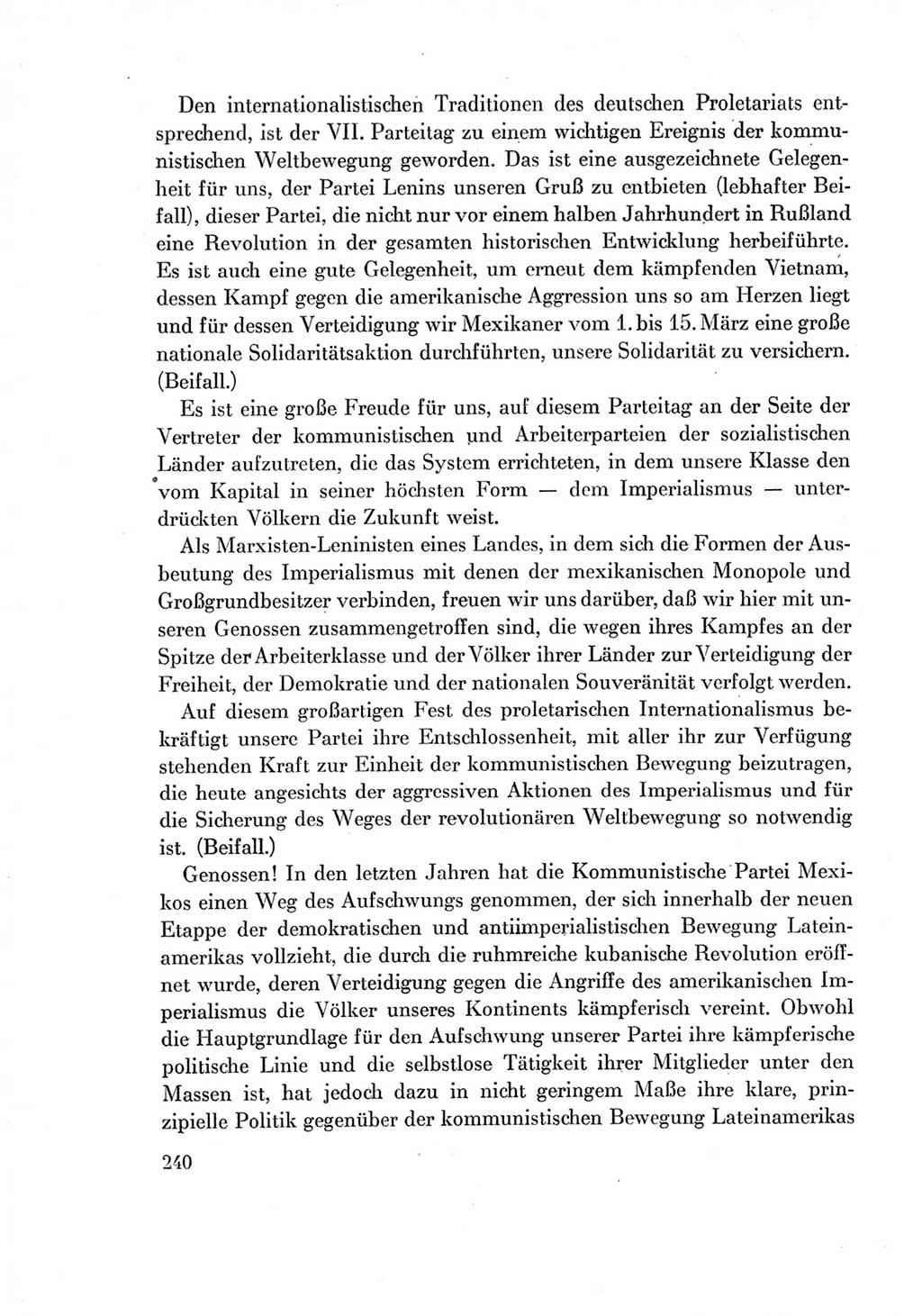 Protokoll der Verhandlungen des Ⅶ. Parteitages der Sozialistischen Einheitspartei Deutschlands (SED) [Deutsche Demokratische Republik (DDR)] 1967, Band Ⅱ, Seite 240 (Prot. Verh. Ⅶ. PT SED DDR 1967, Bd. Ⅱ, S. 240)