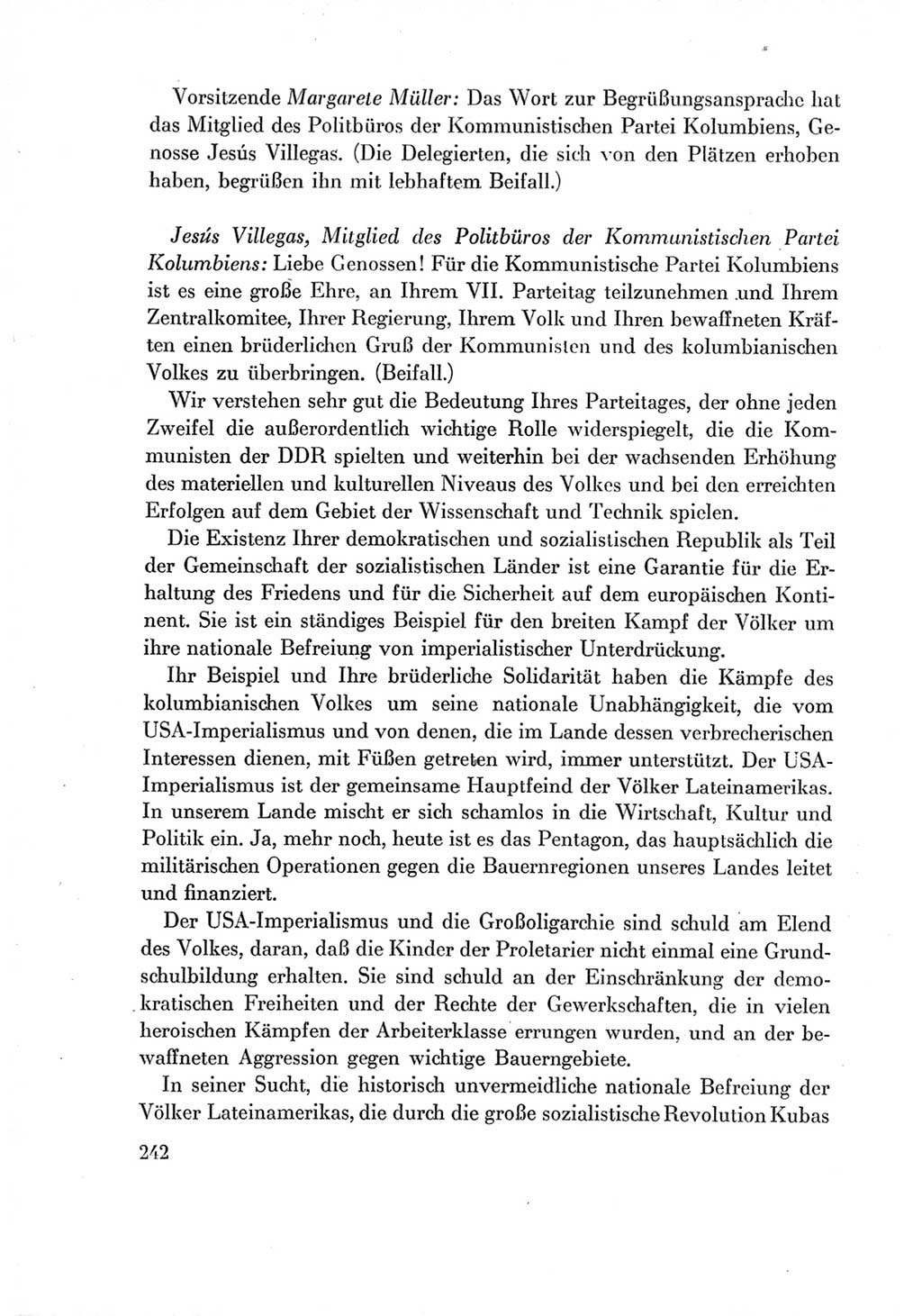 Protokoll der Verhandlungen des Ⅶ. Parteitages der Sozialistischen Einheitspartei Deutschlands (SED) [Deutsche Demokratische Republik (DDR)] 1967, Band Ⅱ, Seite 242 (Prot. Verh. Ⅶ. PT SED DDR 1967, Bd. Ⅱ, S. 242)