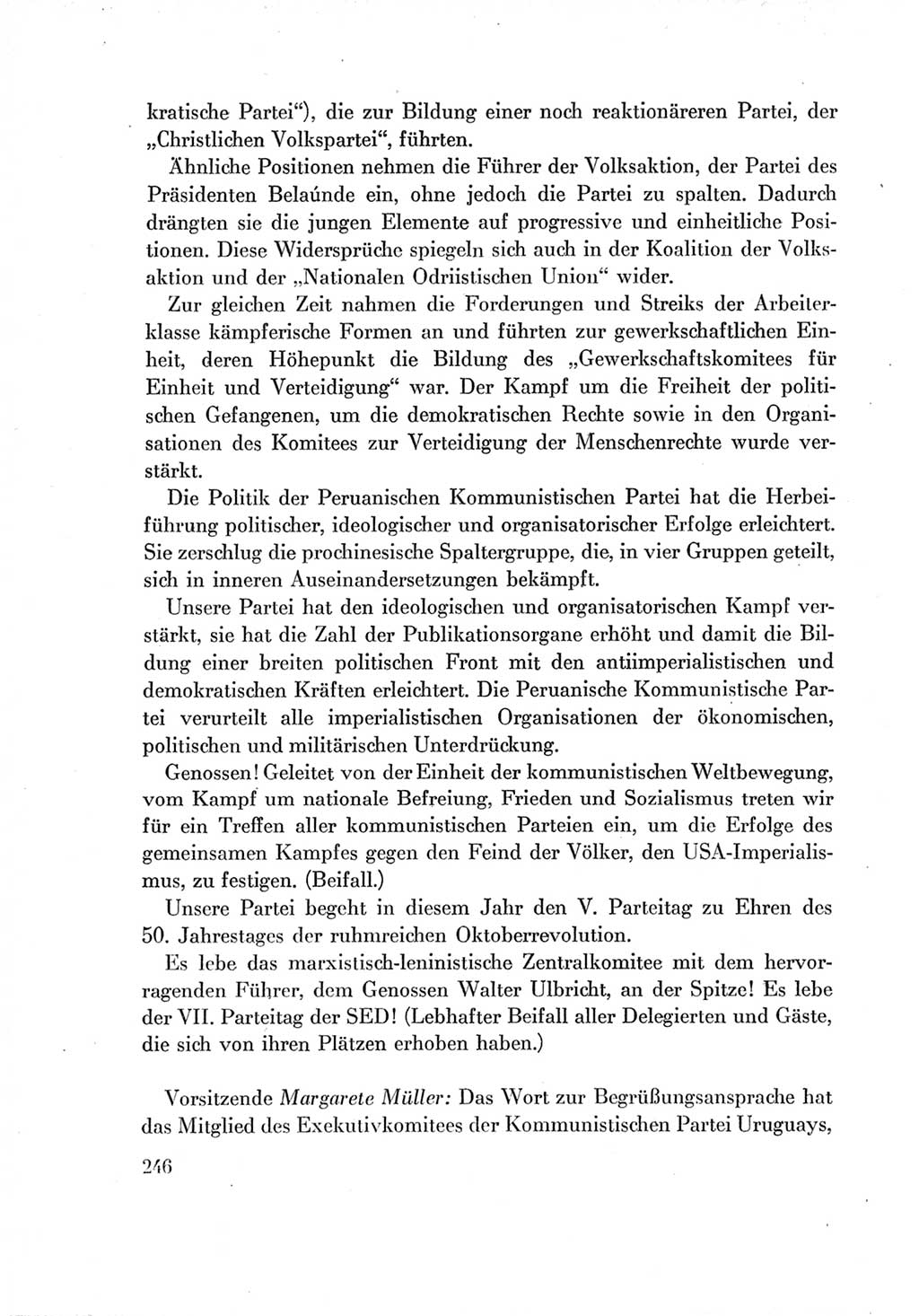 Protokoll der Verhandlungen des Ⅶ. Parteitages der Sozialistischen Einheitspartei Deutschlands (SED) [Deutsche Demokratische Republik (DDR)] 1967, Band Ⅱ, Seite 246 (Prot. Verh. Ⅶ. PT SED DDR 1967, Bd. Ⅱ, S. 246)
