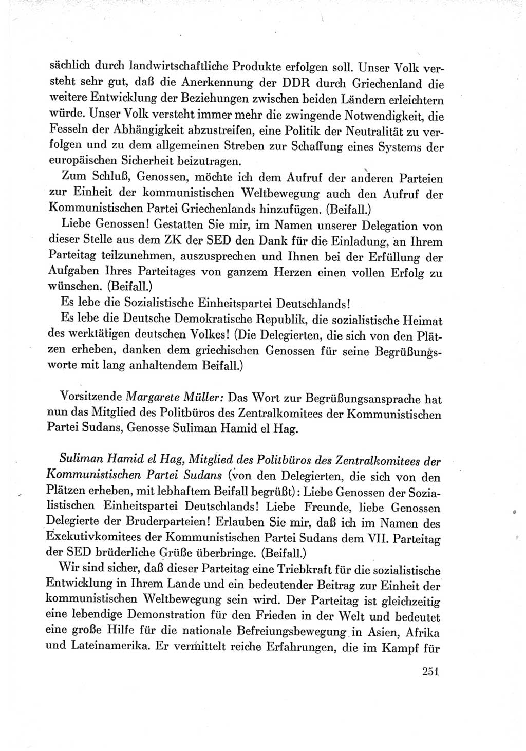Protokoll der Verhandlungen des Ⅶ. Parteitages der Sozialistischen Einheitspartei Deutschlands (SED) [Deutsche Demokratische Republik (DDR)] 1967, Band Ⅱ, Seite 251 (Prot. Verh. Ⅶ. PT SED DDR 1967, Bd. Ⅱ, S. 251)