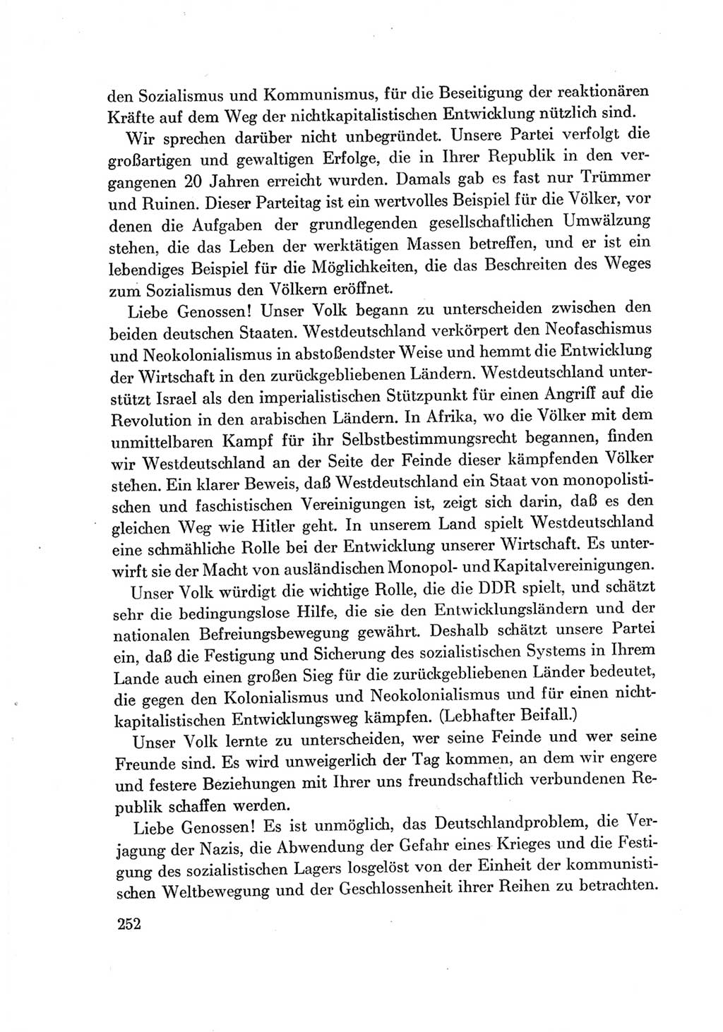 Protokoll der Verhandlungen des Ⅶ. Parteitages der Sozialistischen Einheitspartei Deutschlands (SED) [Deutsche Demokratische Republik (DDR)] 1967, Band Ⅱ, Seite 252 (Prot. Verh. Ⅶ. PT SED DDR 1967, Bd. Ⅱ, S. 252)