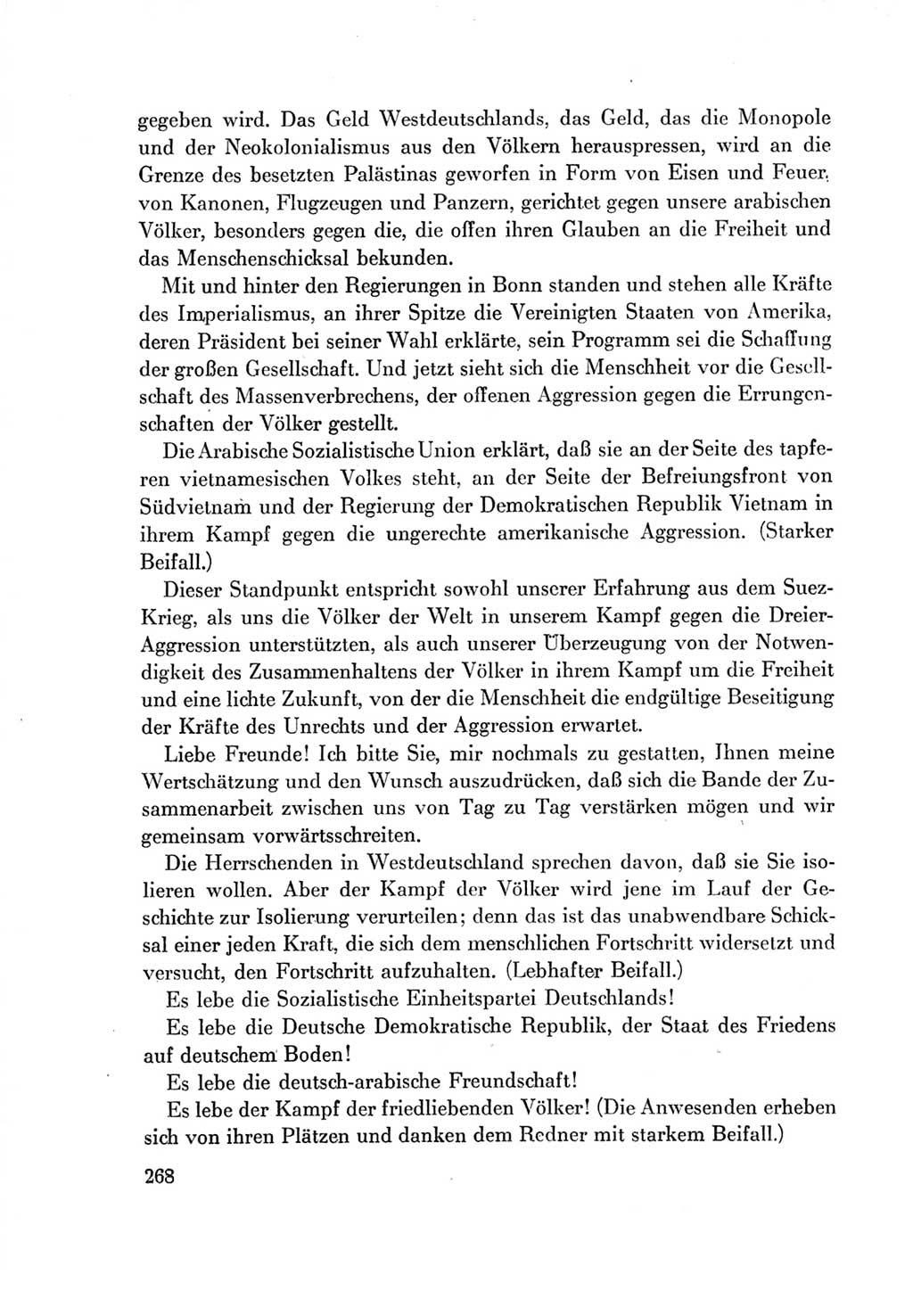 Protokoll der Verhandlungen des Ⅶ. Parteitages der Sozialistischen Einheitspartei Deutschlands (SED) [Deutsche Demokratische Republik (DDR)] 1967, Band Ⅱ, Seite 268 (Prot. Verh. Ⅶ. PT SED DDR 1967, Bd. Ⅱ, S. 268)