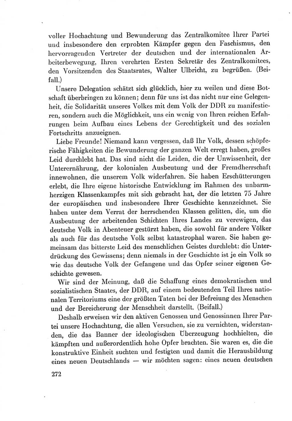 Protokoll der Verhandlungen des Ⅶ. Parteitages der Sozialistischen Einheitspartei Deutschlands (SED) [Deutsche Demokratische Republik (DDR)] 1967, Band Ⅱ, Seite 272 (Prot. Verh. Ⅶ. PT SED DDR 1967, Bd. Ⅱ, S. 272)