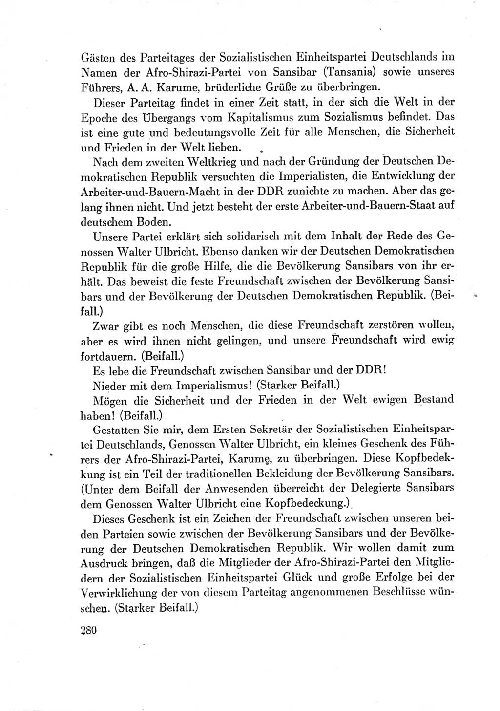 Protokoll der Verhandlungen des Ⅶ. Parteitages der Sozialistischen Einheitspartei Deutschlands (SED) [Deutsche Demokratische Republik (DDR)] 1967, Band Ⅱ, Seite 280 (Prot. Verh. Ⅶ. PT SED DDR 1967, Bd. Ⅱ, S. 280)