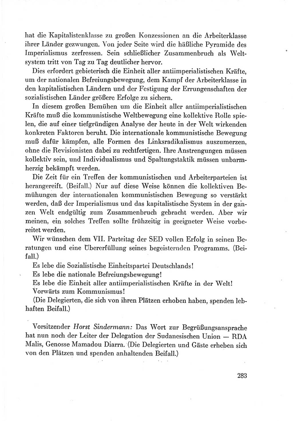 Protokoll der Verhandlungen des Ⅶ. Parteitages der Sozialistischen Einheitspartei Deutschlands (SED) [Deutsche Demokratische Republik (DDR)] 1967, Band Ⅱ, Seite 283 (Prot. Verh. Ⅶ. PT SED DDR 1967, Bd. Ⅱ, S. 283)