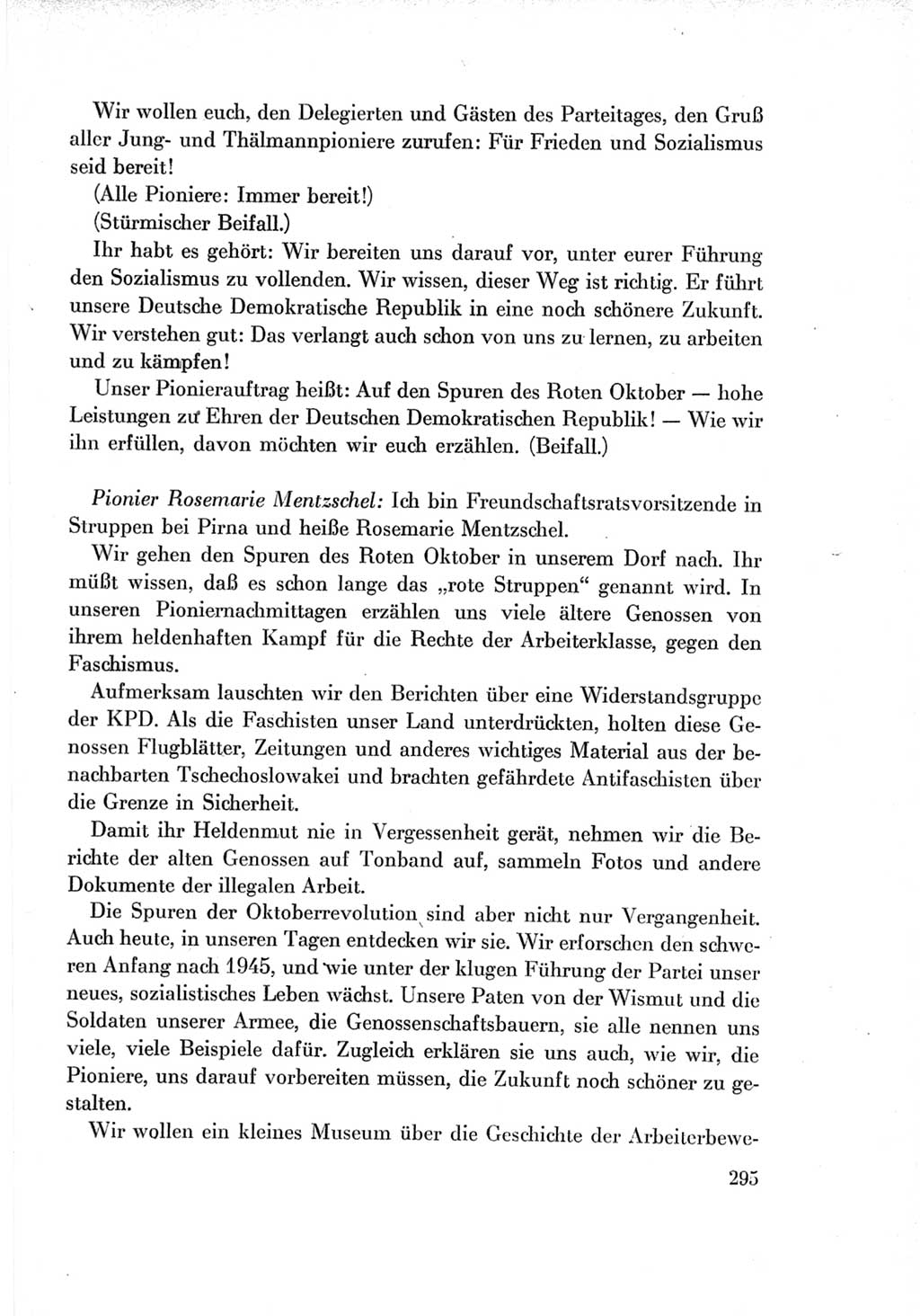 Protokoll der Verhandlungen des Ⅶ. Parteitages der Sozialistischen Einheitspartei Deutschlands (SED) [Deutsche Demokratische Republik (DDR)] 1967, Band Ⅱ, Seite 295 (Prot. Verh. Ⅶ. PT SED DDR 1967, Bd. Ⅱ, S. 295)