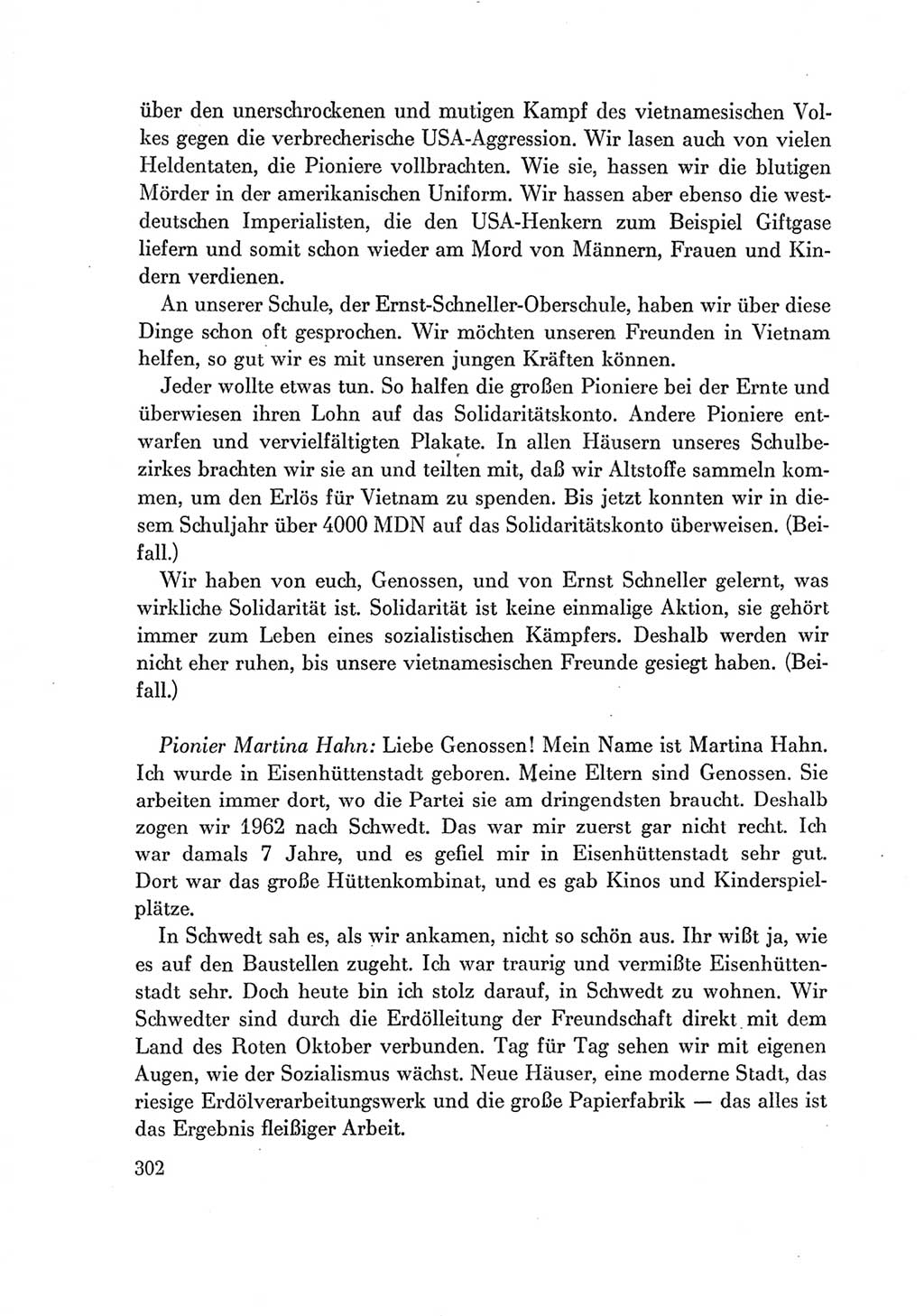 Protokoll der Verhandlungen des Ⅶ. Parteitages der Sozialistischen Einheitspartei Deutschlands (SED) [Deutsche Demokratische Republik (DDR)] 1967, Band Ⅱ, Seite 302 (Prot. Verh. Ⅶ. PT SED DDR 1967, Bd. Ⅱ, S. 302)