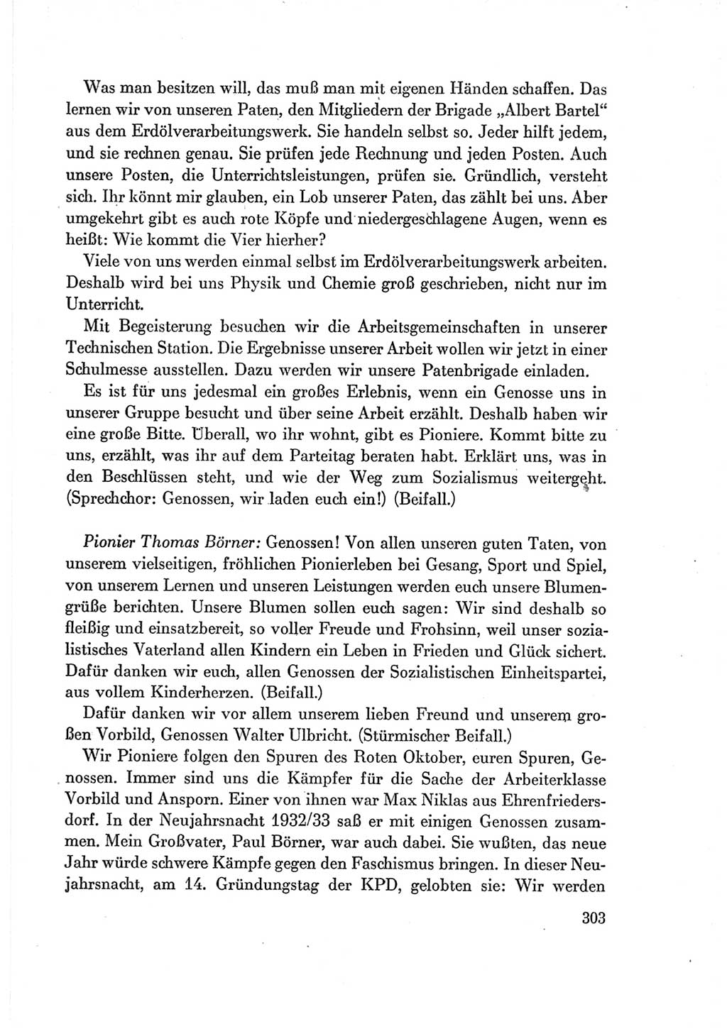 Protokoll der Verhandlungen des Ⅶ. Parteitages der Sozialistischen Einheitspartei Deutschlands (SED) [Deutsche Demokratische Republik (DDR)] 1967, Band Ⅱ, Seite 303 (Prot. Verh. Ⅶ. PT SED DDR 1967, Bd. Ⅱ, S. 303)