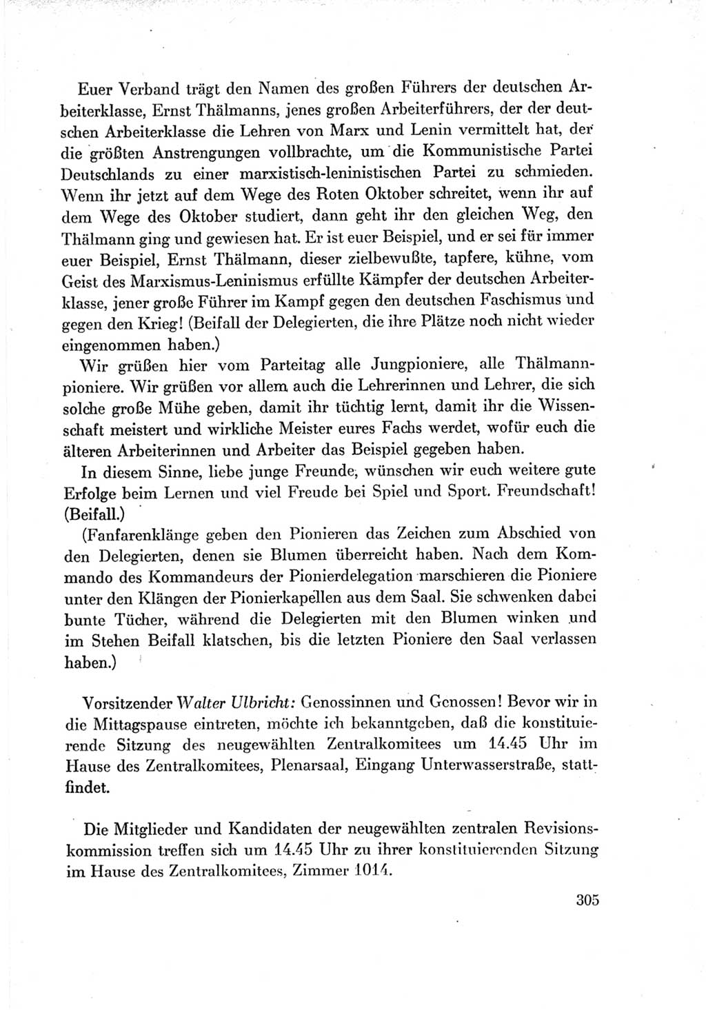 Protokoll der Verhandlungen des Ⅶ. Parteitages der Sozialistischen Einheitspartei Deutschlands (SED) [Deutsche Demokratische Republik (DDR)] 1967, Band Ⅱ, Seite 305 (Prot. Verh. Ⅶ. PT SED DDR 1967, Bd. Ⅱ, S. 305)