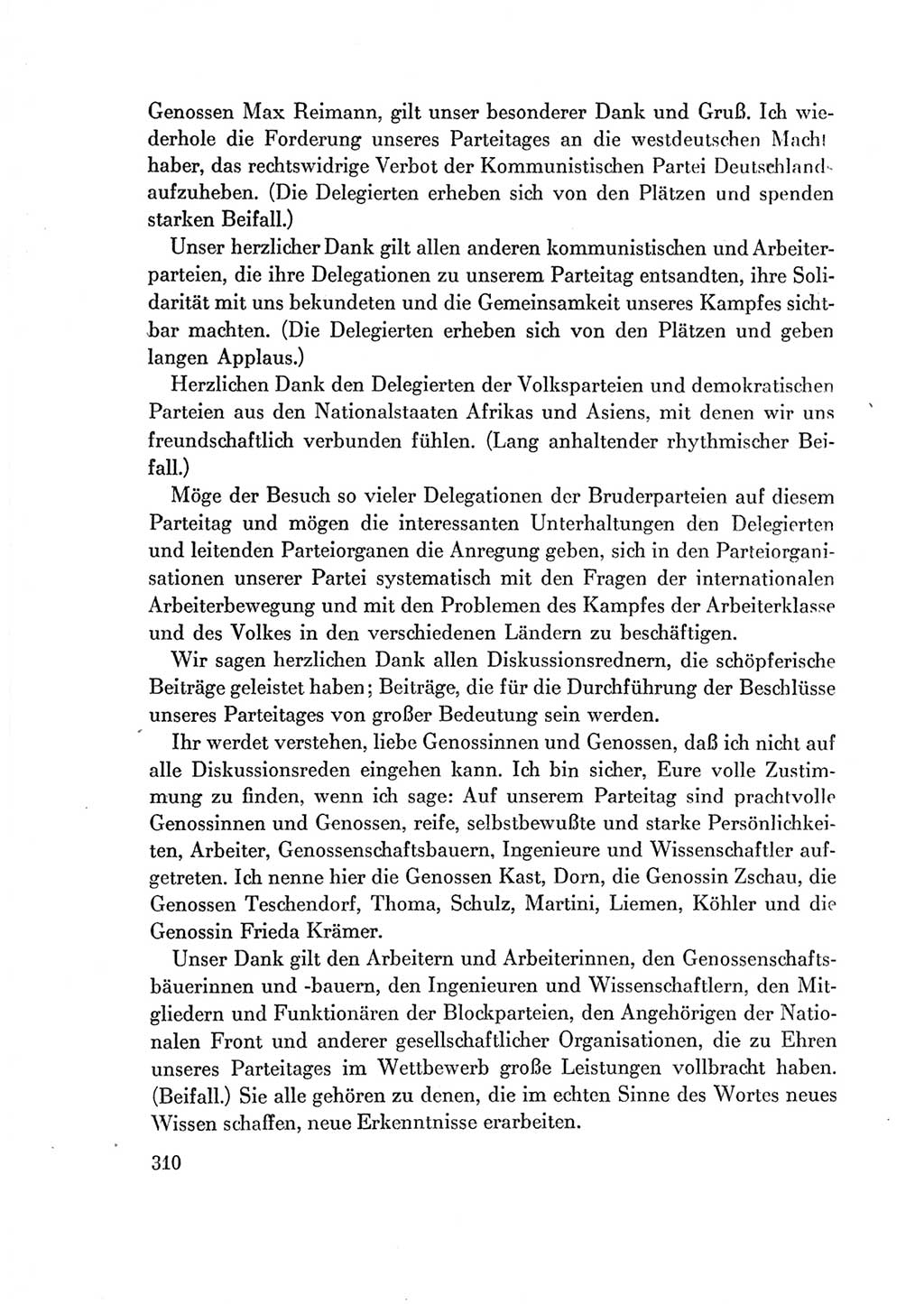 Protokoll der Verhandlungen des Ⅶ. Parteitages der Sozialistischen Einheitspartei Deutschlands (SED) [Deutsche Demokratische Republik (DDR)] 1967, Band Ⅱ, Seite 310 (Prot. Verh. Ⅶ. PT SED DDR 1967, Bd. Ⅱ, S. 310)