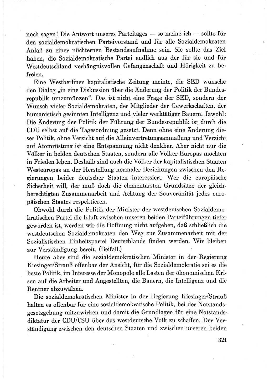 Protokoll der Verhandlungen des Ⅶ. Parteitages der Sozialistischen Einheitspartei Deutschlands (SED) [Deutsche Demokratische Republik (DDR)] 1967, Band Ⅱ, Seite 321 (Prot. Verh. Ⅶ. PT SED DDR 1967, Bd. Ⅱ, S. 321)