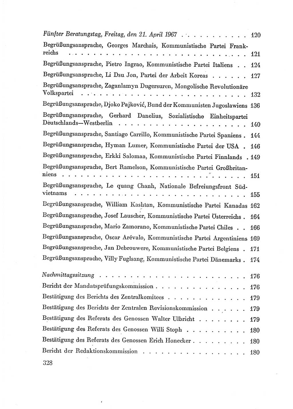 Protokoll der Verhandlungen des Ⅶ. Parteitages der Sozialistischen Einheitspartei Deutschlands (SED) [Deutsche Demokratische Republik (DDR)] 1967, Band Ⅱ, Seite 328 (Prot. Verh. Ⅶ. PT SED DDR 1967, Bd. Ⅱ, S. 328)
