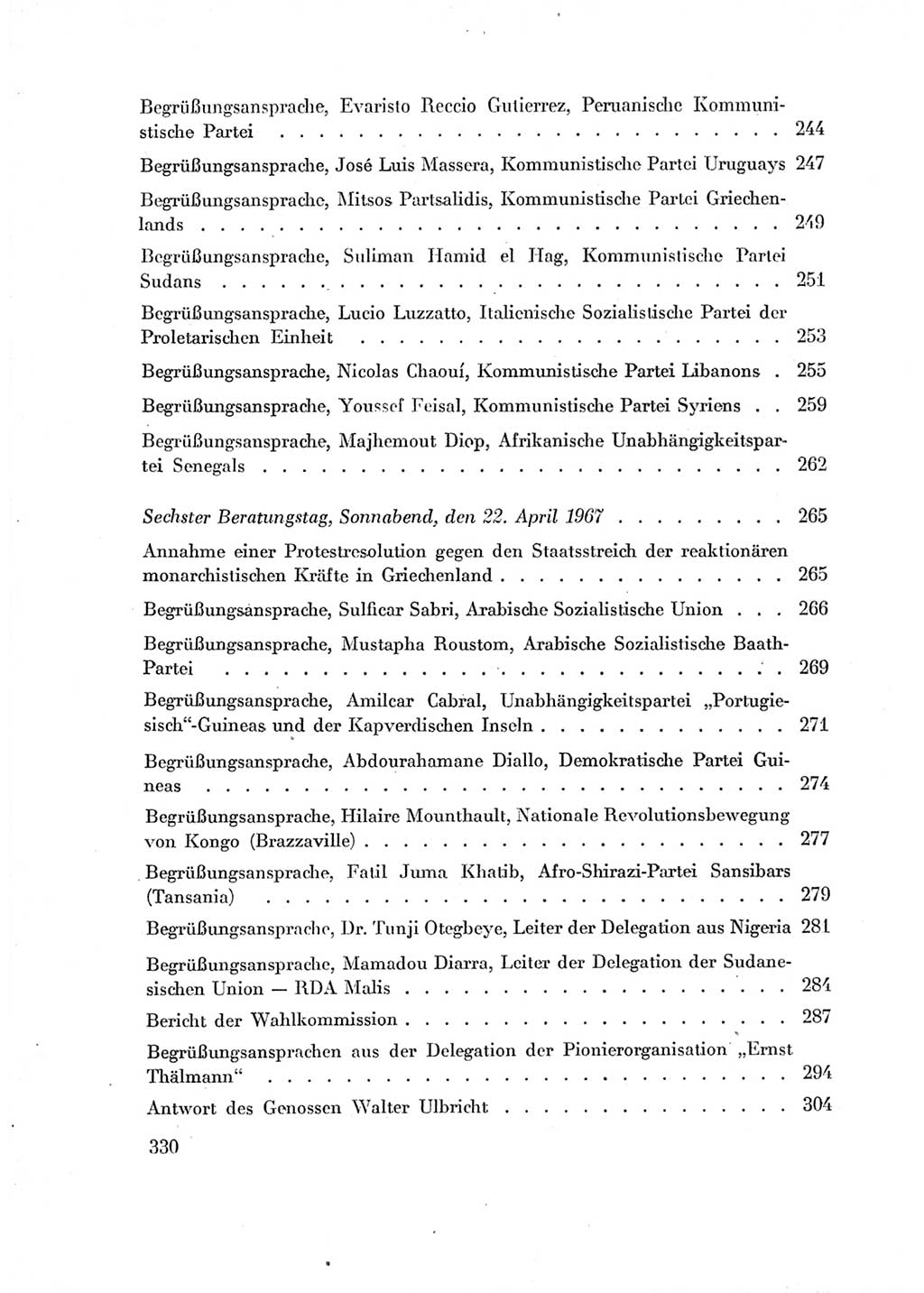 Protokoll der Verhandlungen des Ⅶ. Parteitages der Sozialistischen Einheitspartei Deutschlands (SED) [Deutsche Demokratische Republik (DDR)] 1967, Band Ⅱ, Seite 330 (Prot. Verh. Ⅶ. PT SED DDR 1967, Bd. Ⅱ, S. 330)