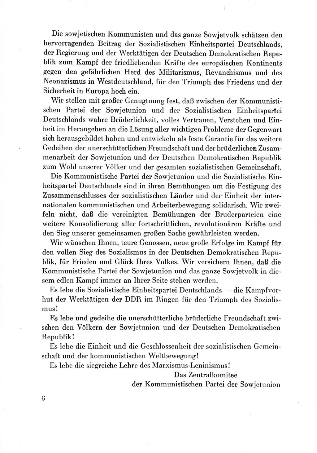 Protokoll der Verhandlungen des Ⅶ. Parteitages der Sozialistischen Einheitspartei Deutschlands (SED) [Deutsche Demokratische Republik (DDR)] 1967, Band Ⅲ, Seite 6 (Prot. Verh. Ⅶ. PT SED DDR 1967, Bd. Ⅲ, S. 6)