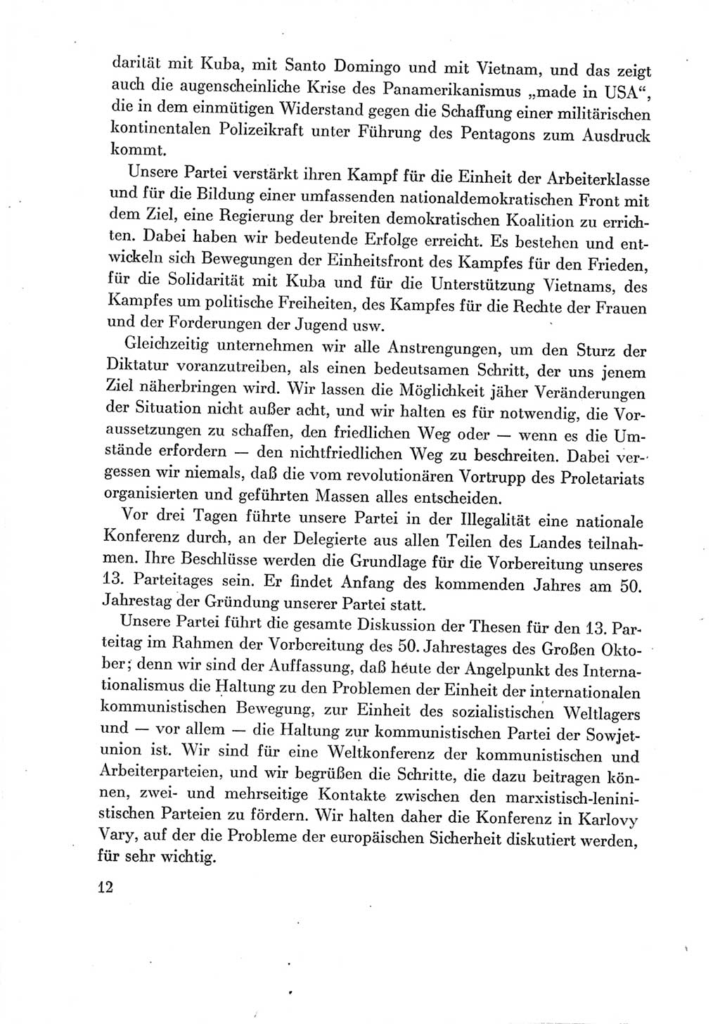 Protokoll der Verhandlungen des Ⅶ. Parteitages der Sozialistischen Einheitspartei Deutschlands (SED) [Deutsche Demokratische Republik (DDR)] 1967, Band Ⅲ, Seite 12 (Prot. Verh. Ⅶ. PT SED DDR 1967, Bd. Ⅲ, S. 12)