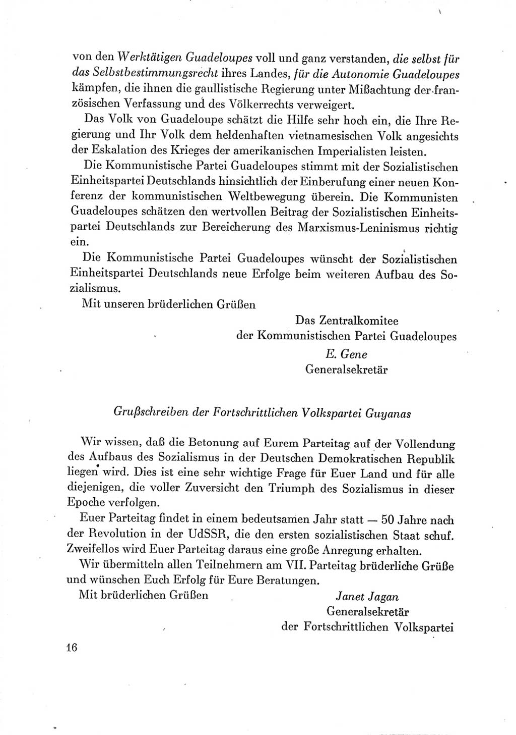 Protokoll der Verhandlungen des Ⅶ. Parteitages der Sozialistischen Einheitspartei Deutschlands (SED) [Deutsche Demokratische Republik (DDR)] 1967, Band Ⅲ, Seite 16 (Prot. Verh. Ⅶ. PT SED DDR 1967, Bd. Ⅲ, S. 16)