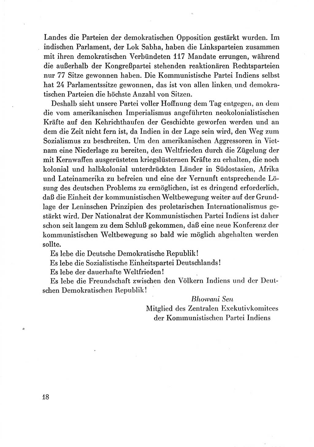 Protokoll der Verhandlungen des Ⅶ. Parteitages der Sozialistischen Einheitspartei Deutschlands (SED) [Deutsche Demokratische Republik (DDR)] 1967, Band Ⅲ, Seite 18 (Prot. Verh. Ⅶ. PT SED DDR 1967, Bd. Ⅲ, S. 18)