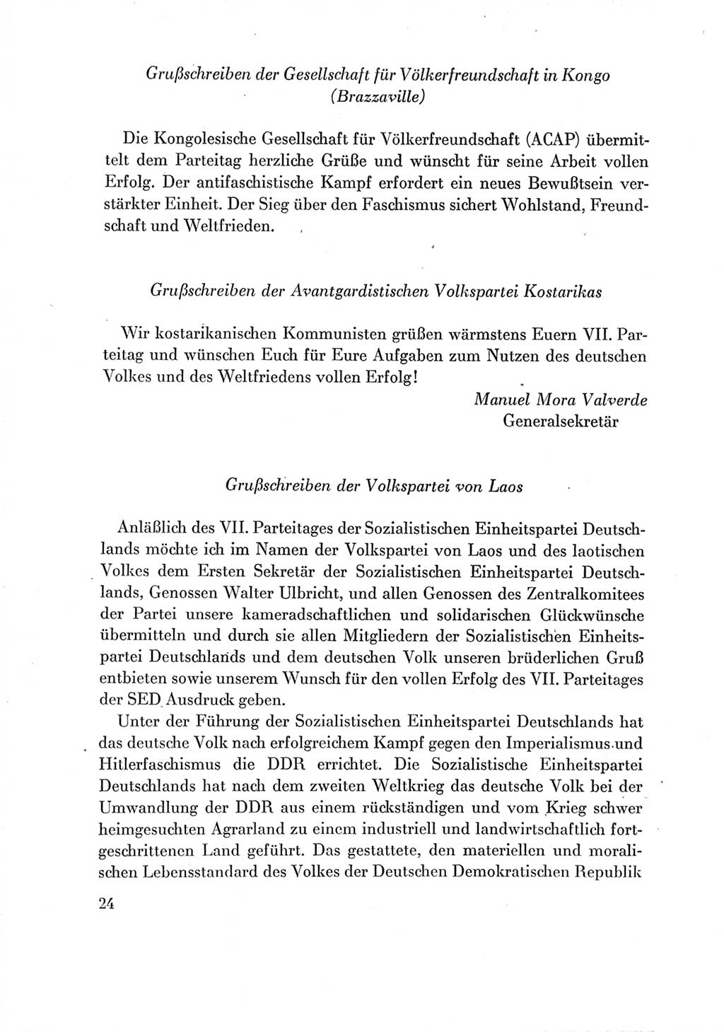 Protokoll der Verhandlungen des Ⅶ. Parteitages der Sozialistischen Einheitspartei Deutschlands (SED) [Deutsche Demokratische Republik (DDR)] 1967, Band Ⅲ, Seite 24 (Prot. Verh. Ⅶ. PT SED DDR 1967, Bd. Ⅲ, S. 24)