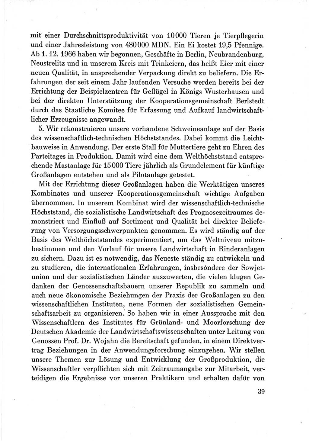 Protokoll der Verhandlungen des Ⅶ. Parteitages der Sozialistischen Einheitspartei Deutschlands (SED) [Deutsche Demokratische Republik (DDR)] 1967, Band Ⅲ, Seite 39 (Prot. Verh. Ⅶ. PT SED DDR 1967, Bd. Ⅲ, S. 39)
