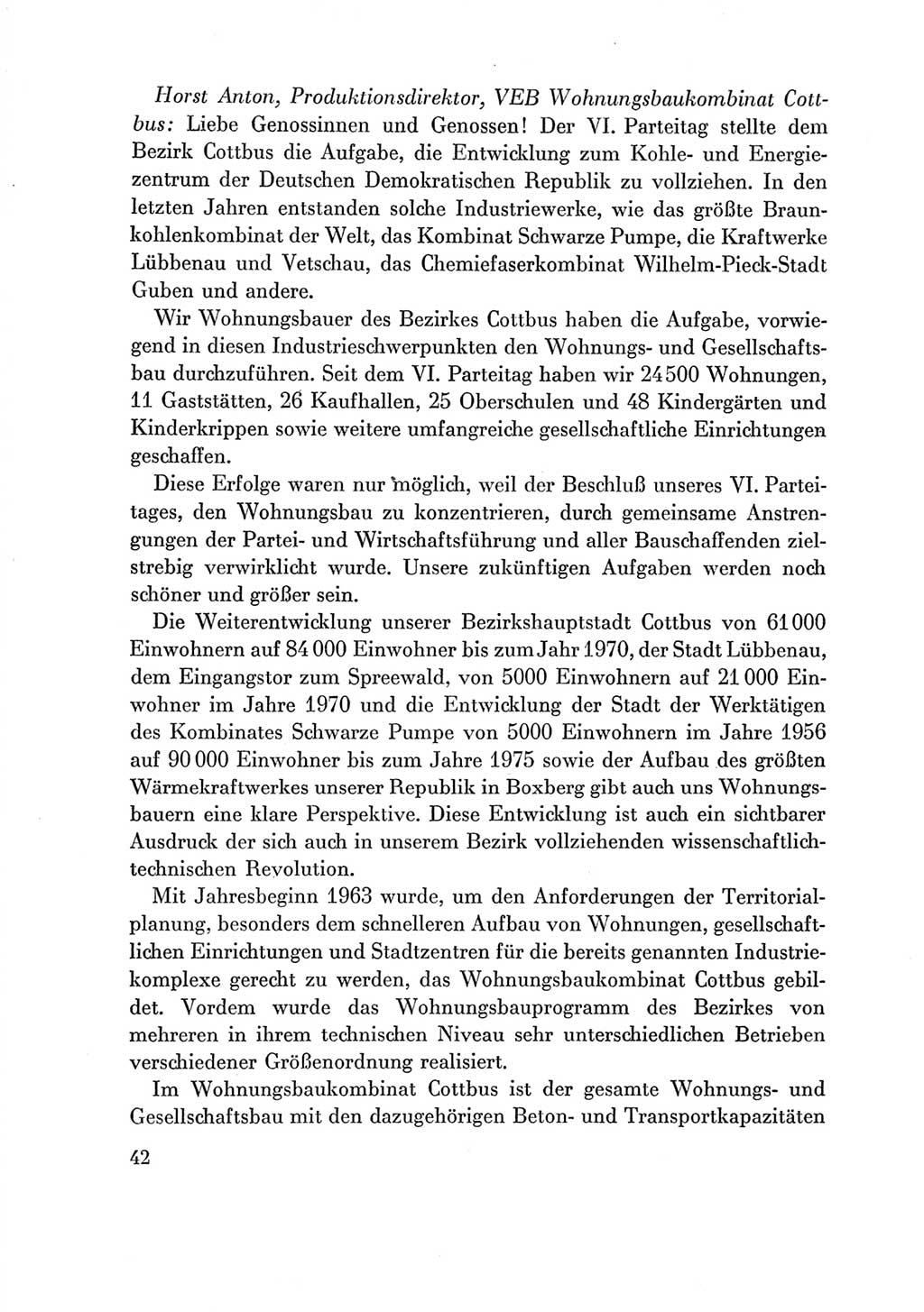 Protokoll der Verhandlungen des Ⅶ. Parteitages der Sozialistischen Einheitspartei Deutschlands (SED) [Deutsche Demokratische Republik (DDR)] 1967, Band Ⅲ, Seite 42 (Prot. Verh. Ⅶ. PT SED DDR 1967, Bd. Ⅲ, S. 42)
