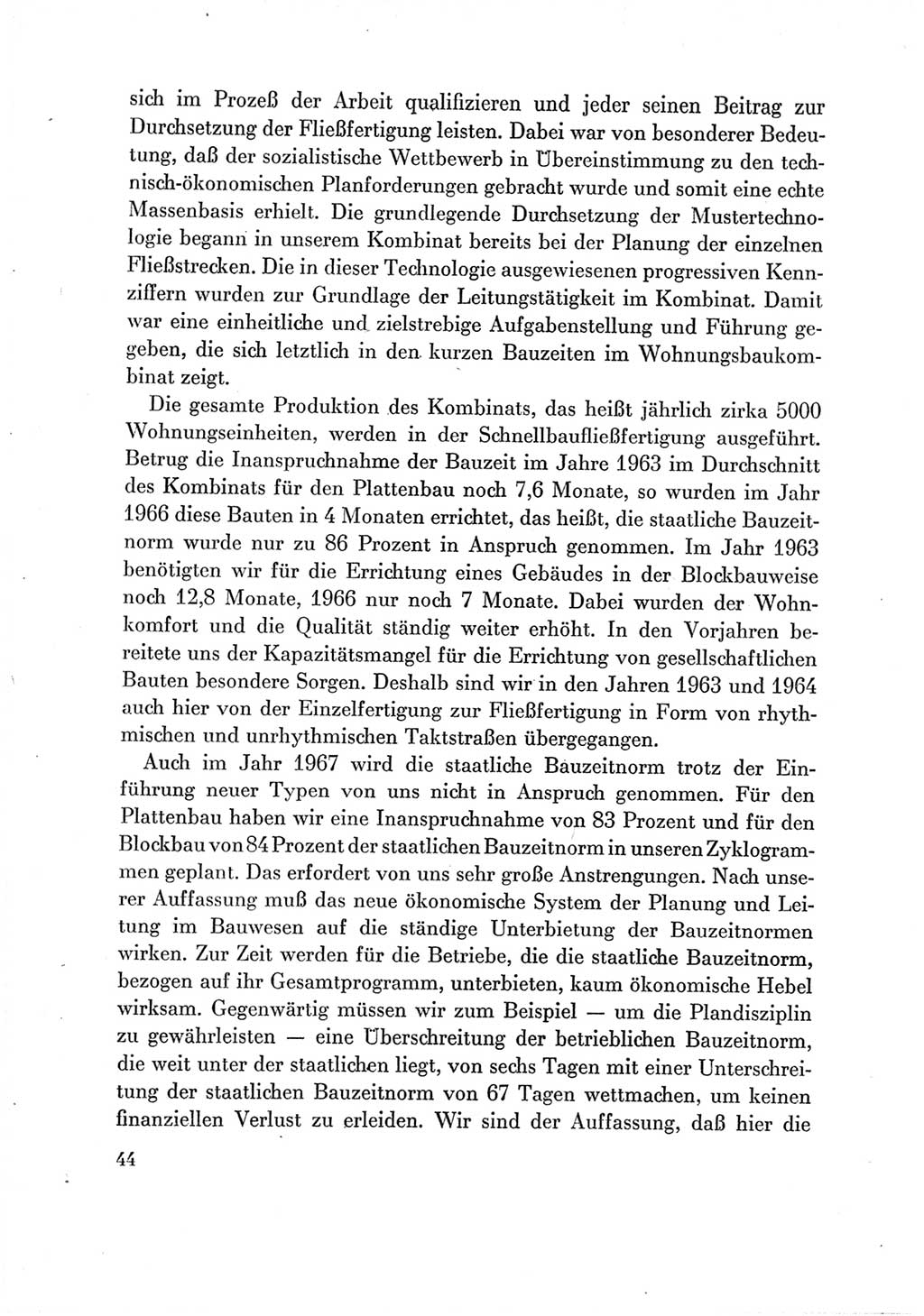 Protokoll der Verhandlungen des Ⅶ. Parteitages der Sozialistischen Einheitspartei Deutschlands (SED) [Deutsche Demokratische Republik (DDR)] 1967, Band Ⅲ, Seite 44 (Prot. Verh. Ⅶ. PT SED DDR 1967, Bd. Ⅲ, S. 44)