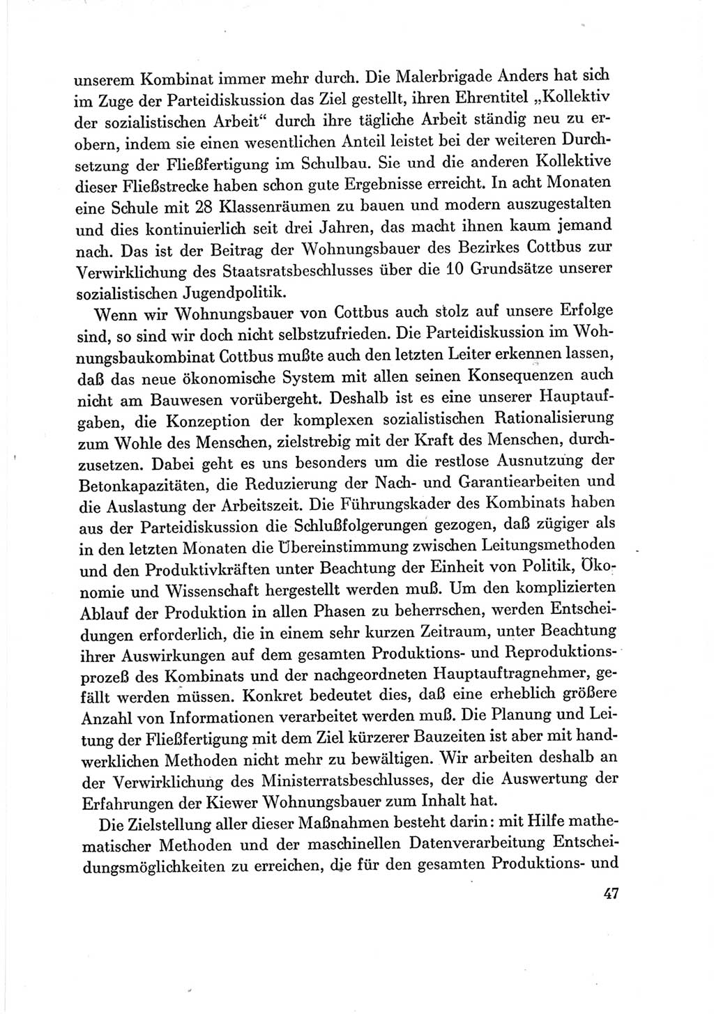 Protokoll der Verhandlungen des Ⅶ. Parteitages der Sozialistischen Einheitspartei Deutschlands (SED) [Deutsche Demokratische Republik (DDR)] 1967, Band Ⅲ, Seite 47 (Prot. Verh. Ⅶ. PT SED DDR 1967, Bd. Ⅲ, S. 47)