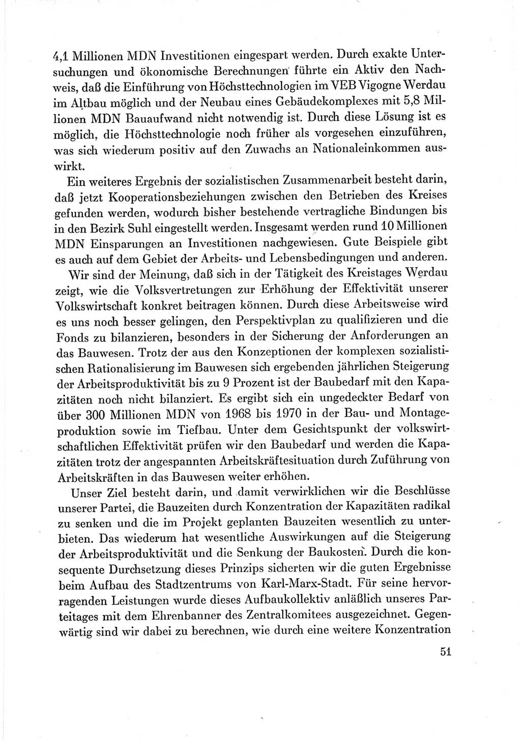 Protokoll der Verhandlungen des Ⅶ. Parteitages der Sozialistischen Einheitspartei Deutschlands (SED) [Deutsche Demokratische Republik (DDR)] 1967, Band Ⅲ, Seite 51 (Prot. Verh. Ⅶ. PT SED DDR 1967, Bd. Ⅲ, S. 51)