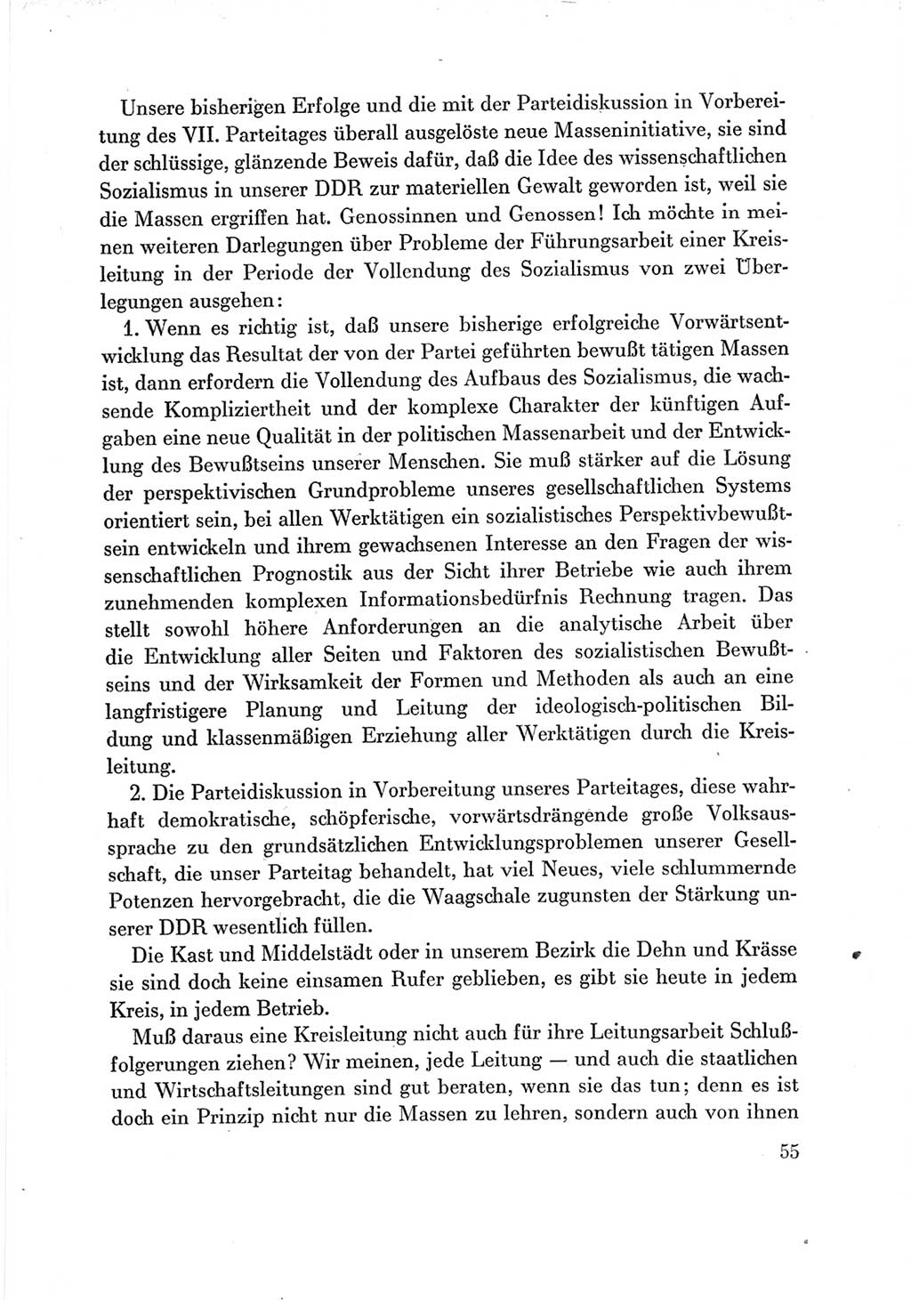 Protokoll der Verhandlungen des Ⅶ. Parteitages der Sozialistischen Einheitspartei Deutschlands (SED) [Deutsche Demokratische Republik (DDR)] 1967, Band Ⅲ, Seite 55 (Prot. Verh. Ⅶ. PT SED DDR 1967, Bd. Ⅲ, S. 55)