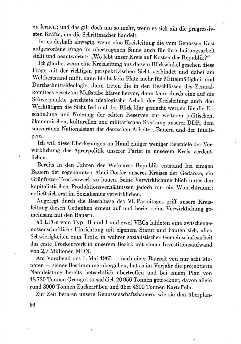Protokoll der Verhandlungen des Ⅶ. Parteitages der Sozialistischen Einheitspartei Deutschlands (SED) [Deutsche Demokratische Republik (DDR)] 1967, Band Ⅲ, Seite 56 (Prot. Verh. Ⅶ. PT SED DDR 1967, Bd. Ⅲ, S. 56)
