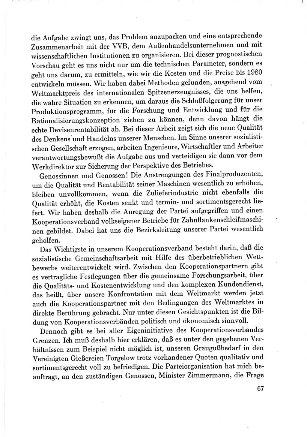 Protokoll der Verhandlungen des Ⅶ. Parteitages der Sozialistischen Einheitspartei Deutschlands (SED) [Deutsche Demokratische Republik (DDR)] 1967, Band Ⅲ, Seite 67 (Prot. Verh. Ⅶ. PT SED DDR 1967, Bd. Ⅲ, S. 67)
