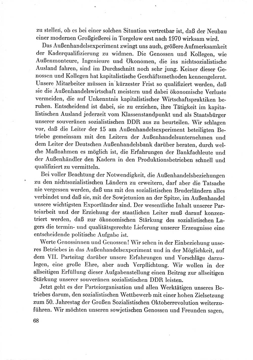 Protokoll der Verhandlungen des Ⅶ. Parteitages der Sozialistischen Einheitspartei Deutschlands (SED) [Deutsche Demokratische Republik (DDR)] 1967, Band Ⅲ, Seite 68 (Prot. Verh. Ⅶ. PT SED DDR 1967, Bd. Ⅲ, S. 68)