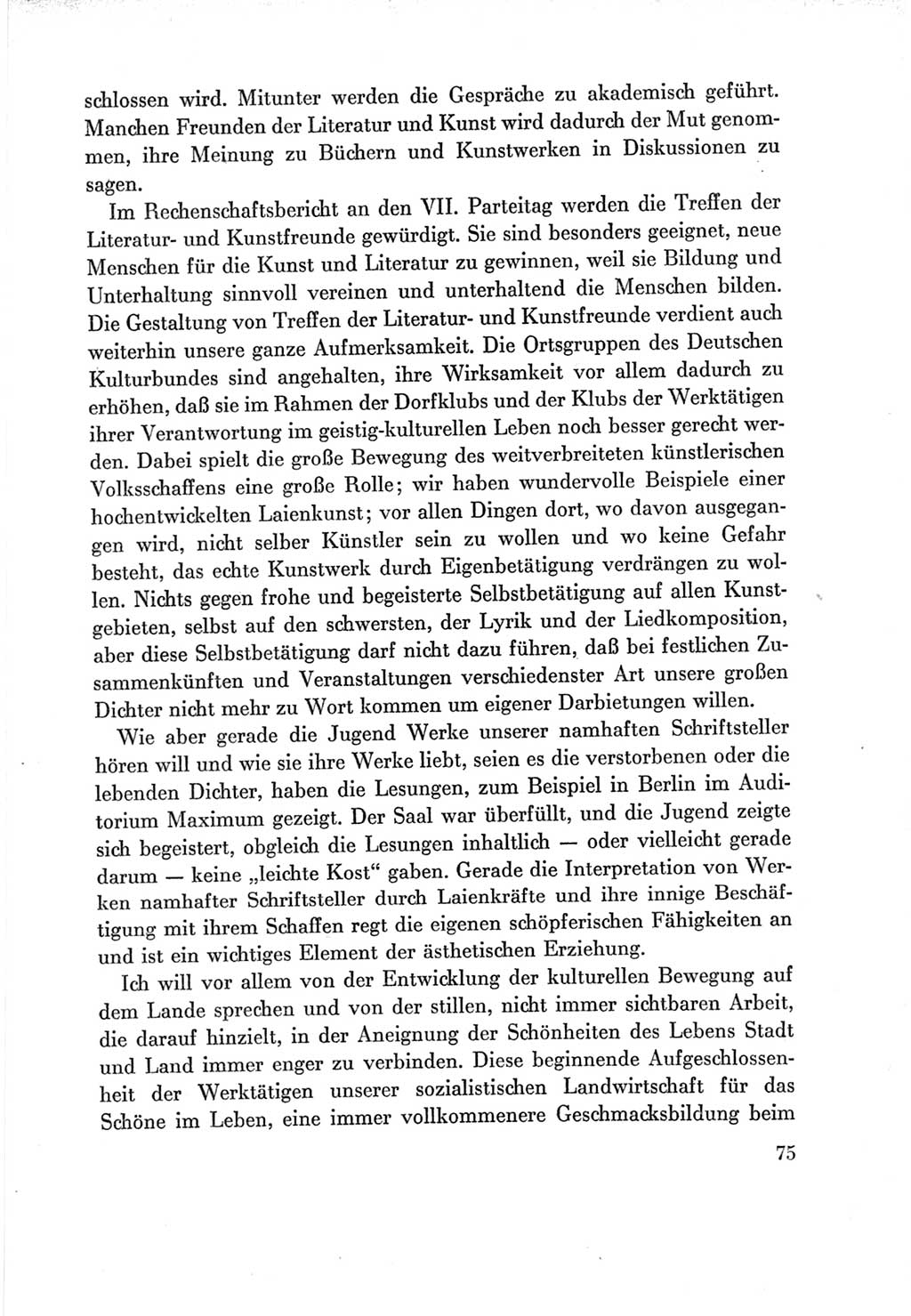 Protokoll der Verhandlungen des Ⅶ. Parteitages der Sozialistischen Einheitspartei Deutschlands (SED) [Deutsche Demokratische Republik (DDR)] 1967, Band Ⅲ, Seite 75 (Prot. Verh. Ⅶ. PT SED DDR 1967, Bd. Ⅲ, S. 75)