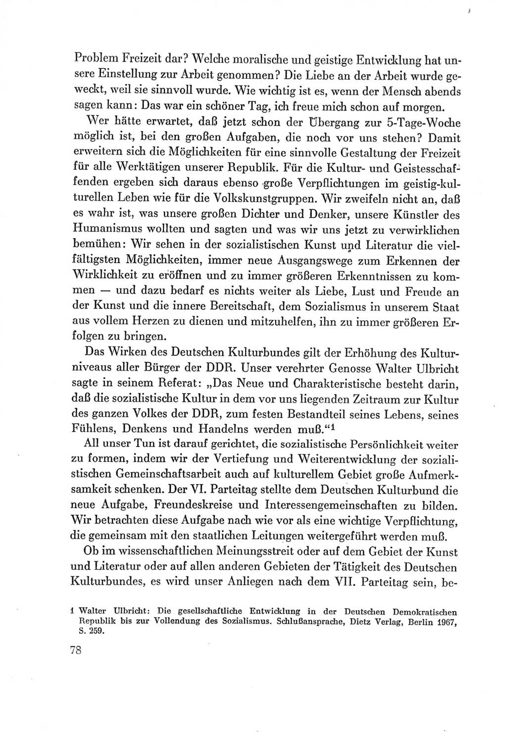 Protokoll der Verhandlungen des Ⅶ. Parteitages der Sozialistischen Einheitspartei Deutschlands (SED) [Deutsche Demokratische Republik (DDR)] 1967, Band Ⅲ, Seite 78 (Prot. Verh. Ⅶ. PT SED DDR 1967, Bd. Ⅲ, S. 78)