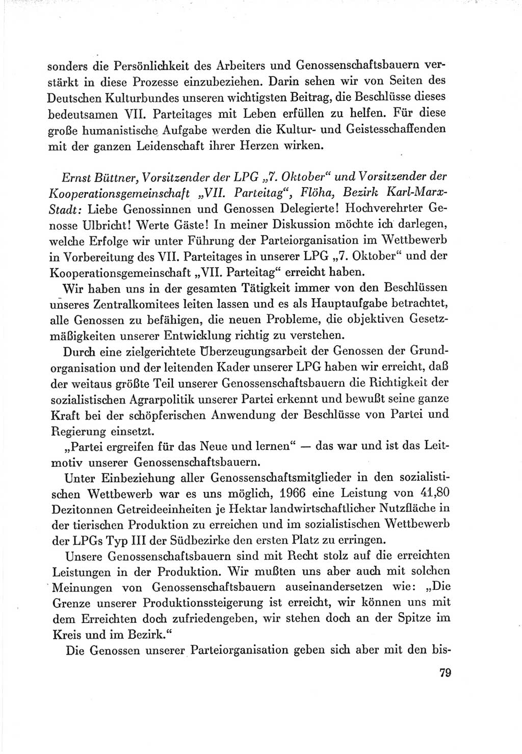Protokoll der Verhandlungen des Ⅶ. Parteitages der Sozialistischen Einheitspartei Deutschlands (SED) [Deutsche Demokratische Republik (DDR)] 1967, Band Ⅲ, Seite 79 (Prot. Verh. Ⅶ. PT SED DDR 1967, Bd. Ⅲ, S. 79)