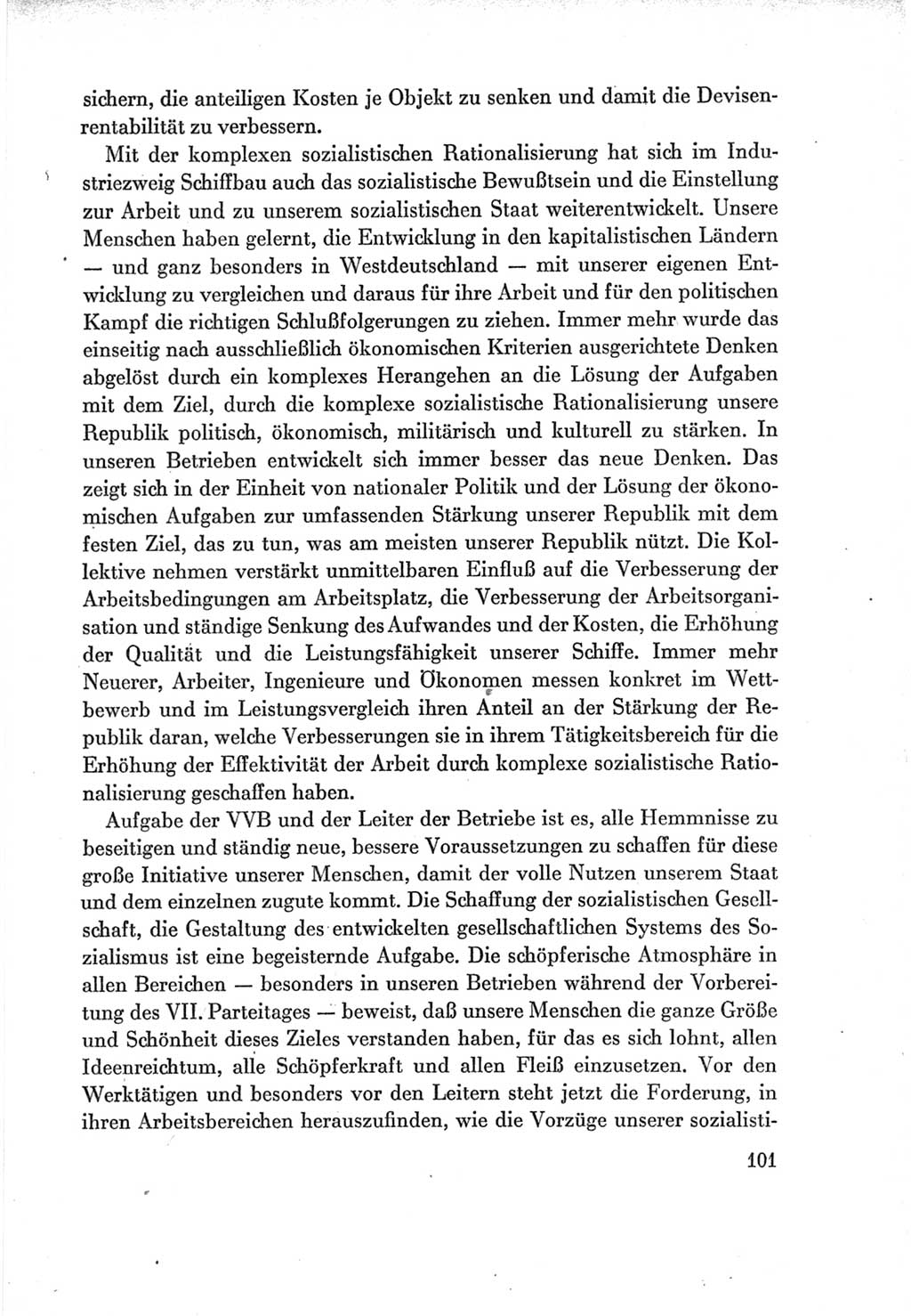 Protokoll der Verhandlungen des Ⅶ. Parteitages der Sozialistischen Einheitspartei Deutschlands (SED) [Deutsche Demokratische Republik (DDR)] 1967, Band Ⅲ, Seite 101 (Prot. Verh. Ⅶ. PT SED DDR 1967, Bd. Ⅲ, S. 101)