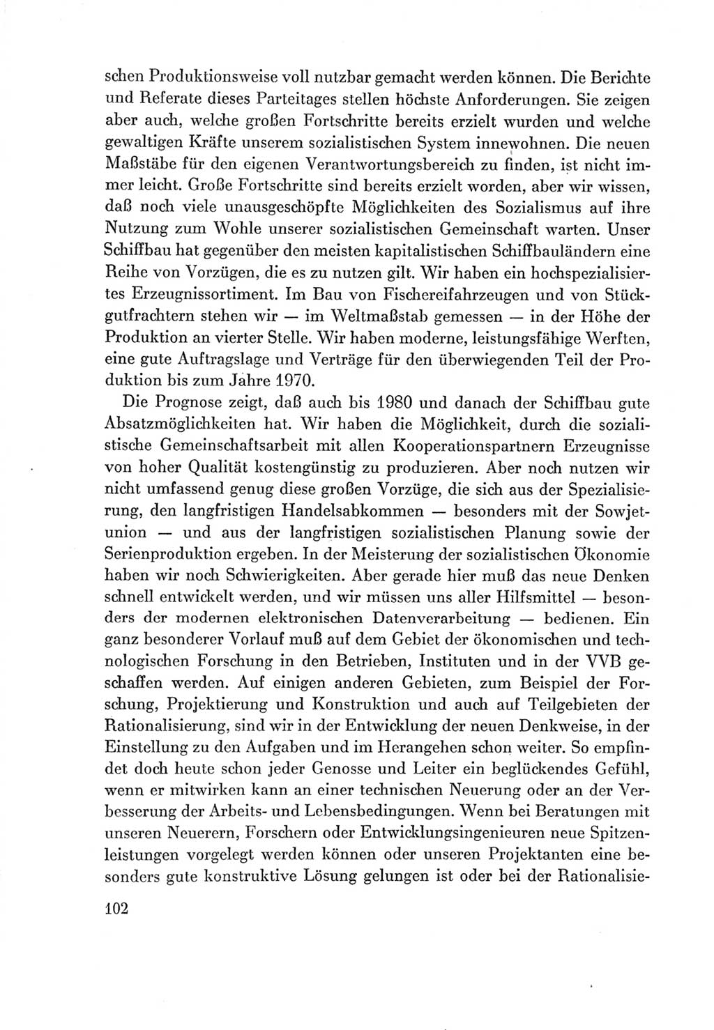 Protokoll der Verhandlungen des Ⅶ. Parteitages der Sozialistischen Einheitspartei Deutschlands (SED) [Deutsche Demokratische Republik (DDR)] 1967, Band Ⅲ, Seite 102 (Prot. Verh. Ⅶ. PT SED DDR 1967, Bd. Ⅲ, S. 102)