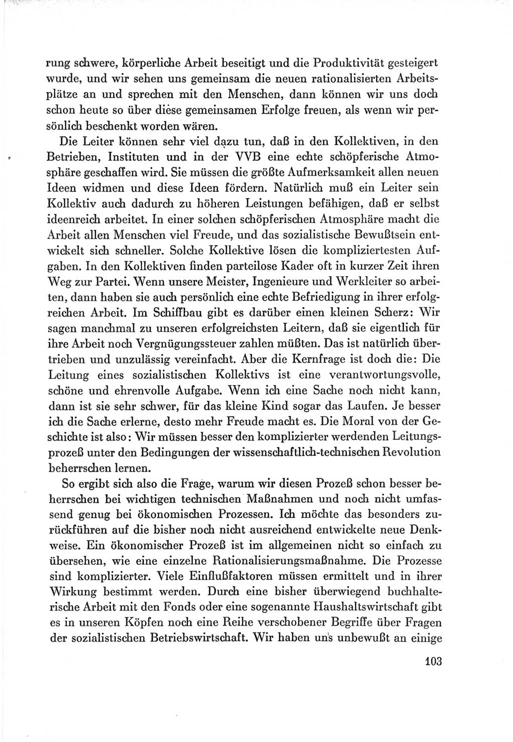 Protokoll der Verhandlungen des Ⅶ. Parteitages der Sozialistischen Einheitspartei Deutschlands (SED) [Deutsche Demokratische Republik (DDR)] 1967, Band Ⅲ, Seite 103 (Prot. Verh. Ⅶ. PT SED DDR 1967, Bd. Ⅲ, S. 103)