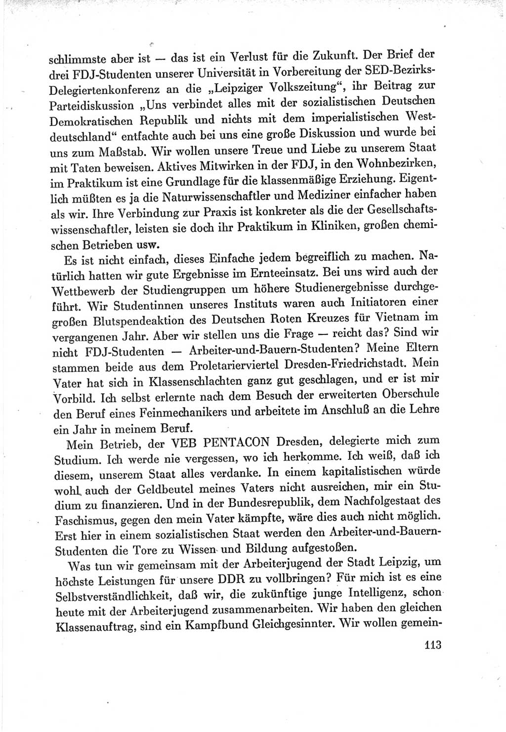 Protokoll der Verhandlungen des Ⅶ. Parteitages der Sozialistischen Einheitspartei Deutschlands (SED) [Deutsche Demokratische Republik (DDR)] 1967, Band Ⅲ, Seite 113 (Prot. Verh. Ⅶ. PT SED DDR 1967, Bd. Ⅲ, S. 113)