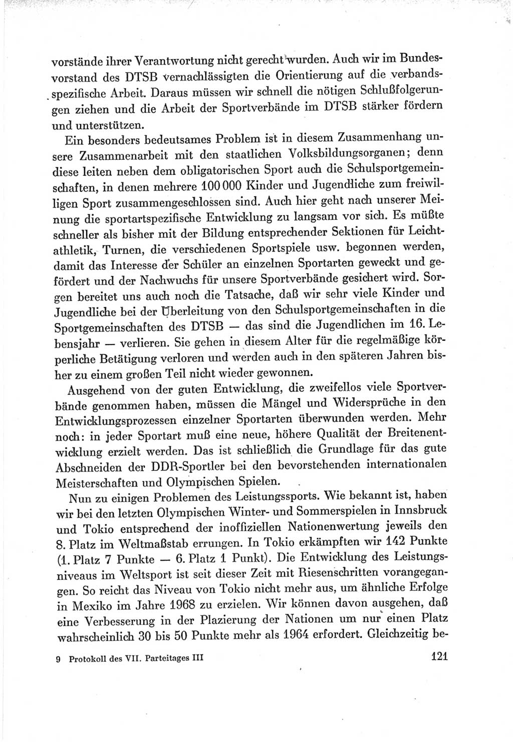 Protokoll der Verhandlungen des Ⅶ. Parteitages der Sozialistischen Einheitspartei Deutschlands (SED) [Deutsche Demokratische Republik (DDR)] 1967, Band Ⅲ, Seite 121 (Prot. Verh. Ⅶ. PT SED DDR 1967, Bd. Ⅲ, S. 121)