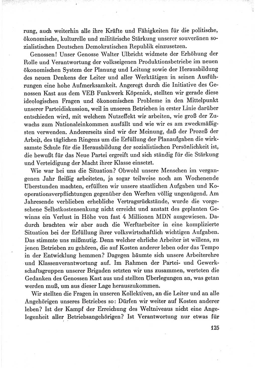 Protokoll der Verhandlungen des Ⅶ. Parteitages der Sozialistischen Einheitspartei Deutschlands (SED) [Deutsche Demokratische Republik (DDR)] 1967, Band Ⅲ, Seite 125 (Prot. Verh. Ⅶ. PT SED DDR 1967, Bd. Ⅲ, S. 125)