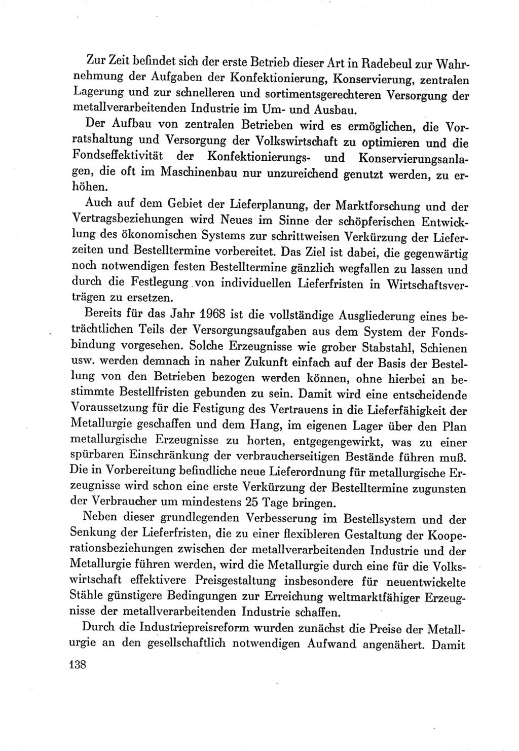 Protokoll der Verhandlungen des Ⅶ. Parteitages der Sozialistischen Einheitspartei Deutschlands (SED) [Deutsche Demokratische Republik (DDR)] 1967, Band Ⅲ, Seite 138 (Prot. Verh. Ⅶ. PT SED DDR 1967, Bd. Ⅲ, S. 138)