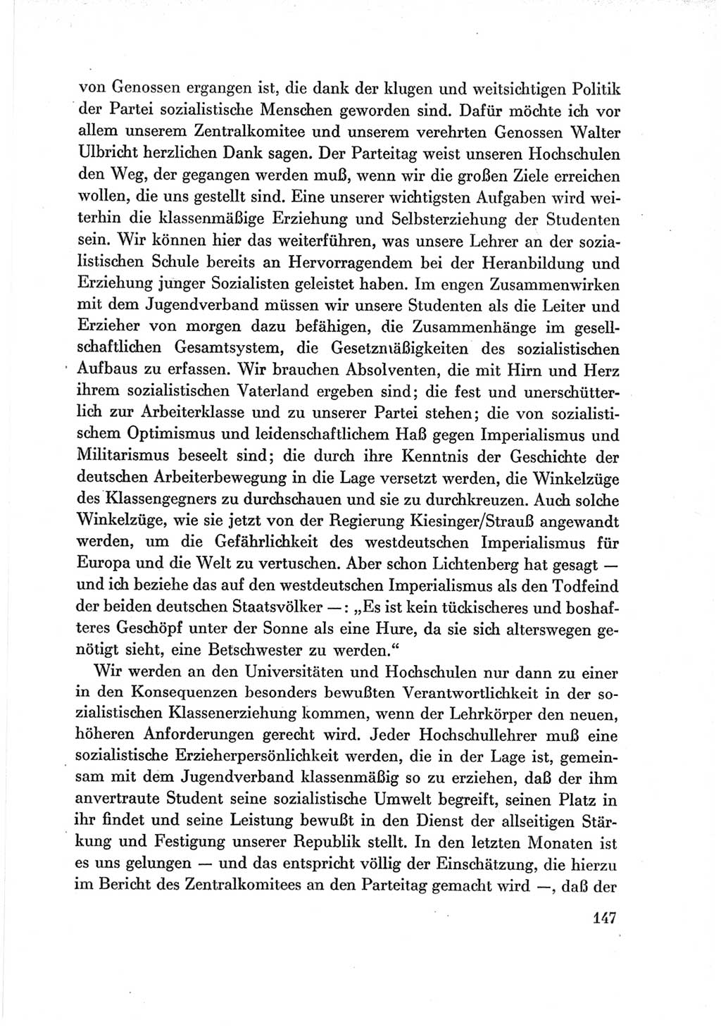 Protokoll der Verhandlungen des Ⅶ. Parteitages der Sozialistischen Einheitspartei Deutschlands (SED) [Deutsche Demokratische Republik (DDR)] 1967, Band Ⅲ, Seite 147 (Prot. Verh. Ⅶ. PT SED DDR 1967, Bd. Ⅲ, S. 147)